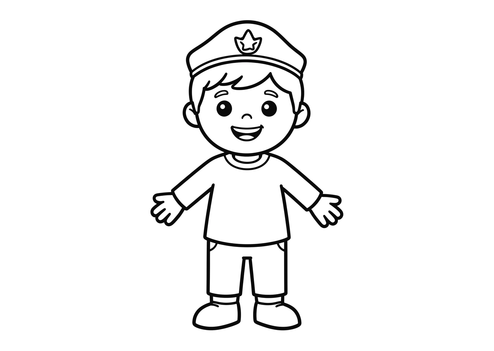 Ausmalbild Kapitän - einfaches Ausmalbild für Kinder aus der Kategorie Berufe - kostenlos ausdrucken