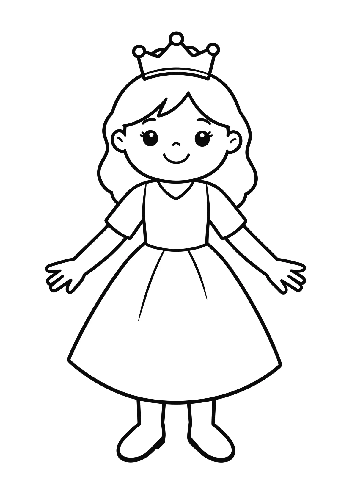 Ausmalbild Königin - einfaches Ausmalbild für Kinder aus der Kategorie Maerchen - kostenlos ausdrucken