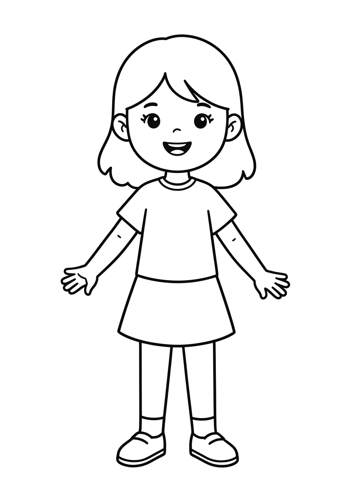 Ausmalbild Lehrerin - einfaches Ausmalbild für Kinder aus der Kategorie Berufe - kostenlos ausdrucken