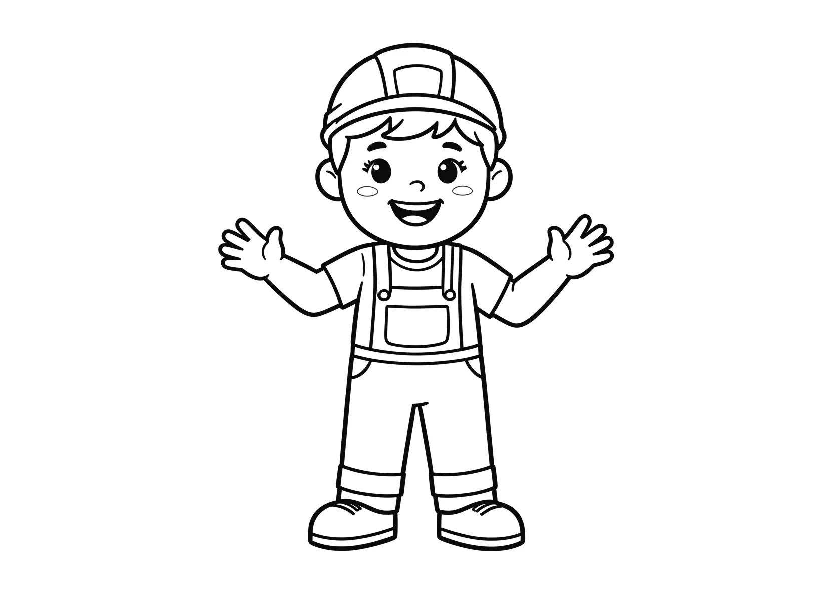 Ausmalbild Mechaniker - einfaches Ausmalbild für Kinder aus der Kategorie Berufe - kostenlos ausdrucken