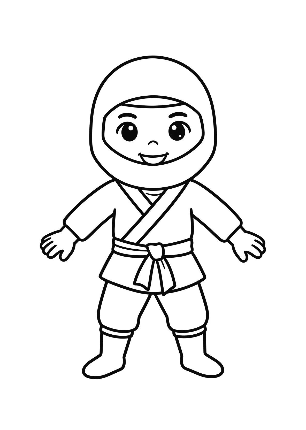 Ausmalbild Ninja - einfaches Ausmalbild für Kinder aus der Kategorie Sonstiges - kostenlos ausdrucken