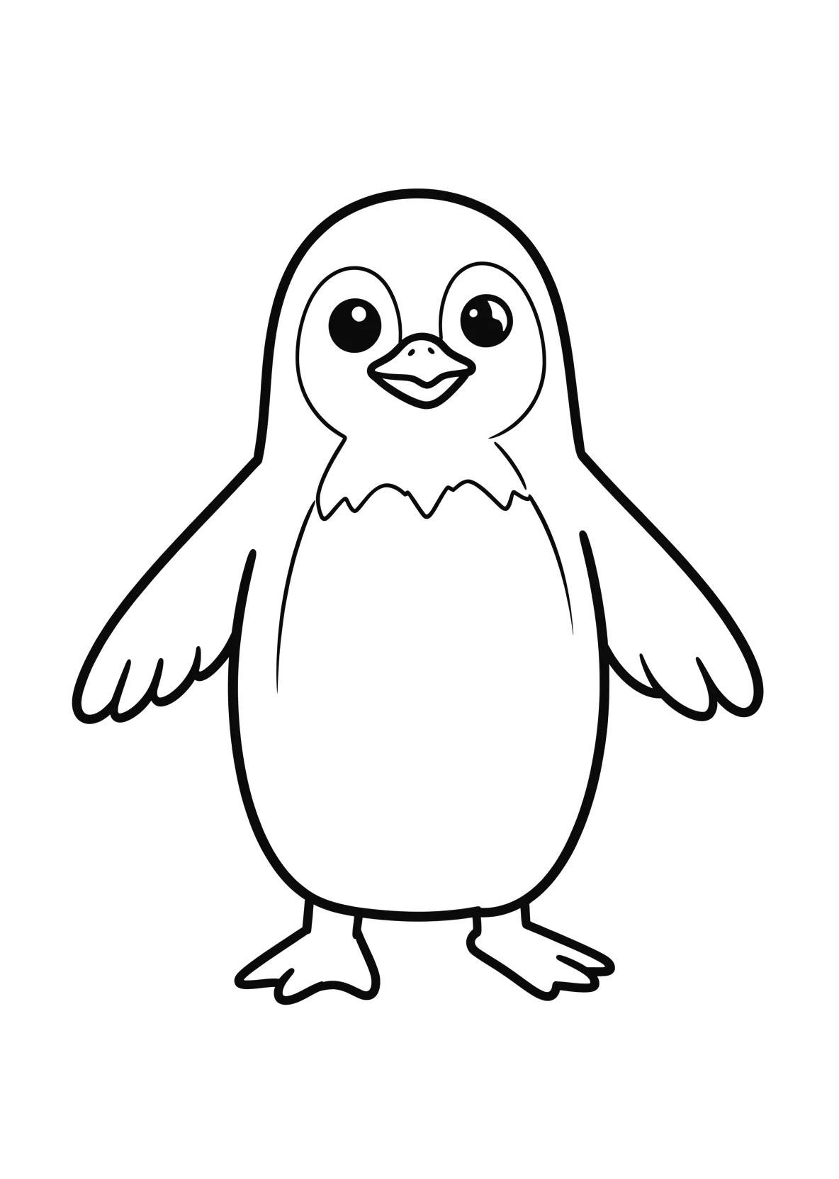 Ausmalbild Pinguin - einfaches Ausmalbild für Kinder aus der Kategorie Tiere - kostenlos ausdrucken