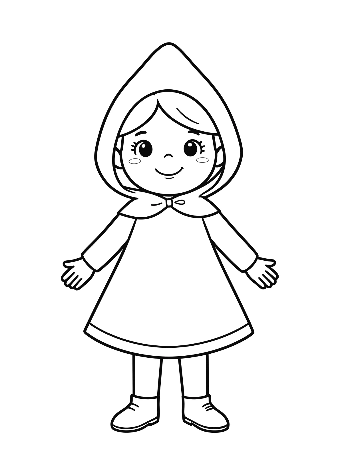 Ausmalbild Rotkäppchen - einfaches Ausmalbild für Kinder aus der Kategorie Sonstiges - kostenlos ausdrucken