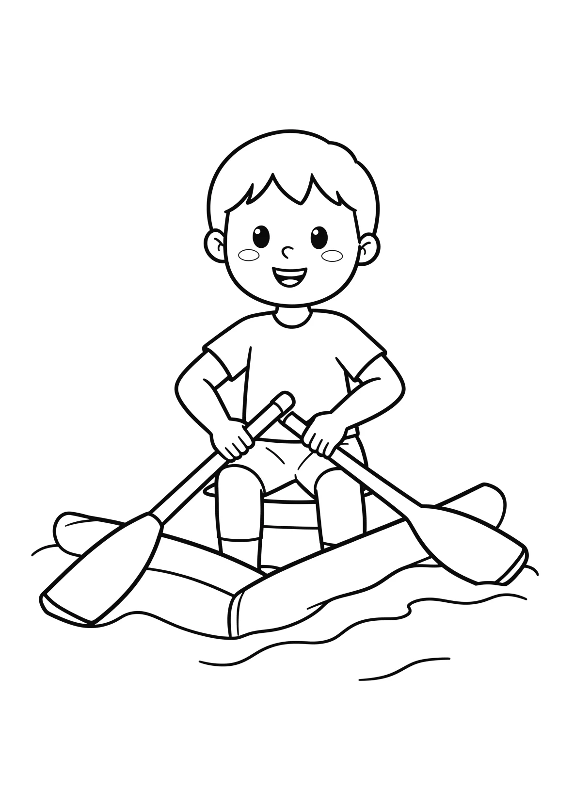 Ausmalbild Rudern - einfaches Ausmalbild für Kinder aus der Kategorie Sport - kostenlos ausdrucken