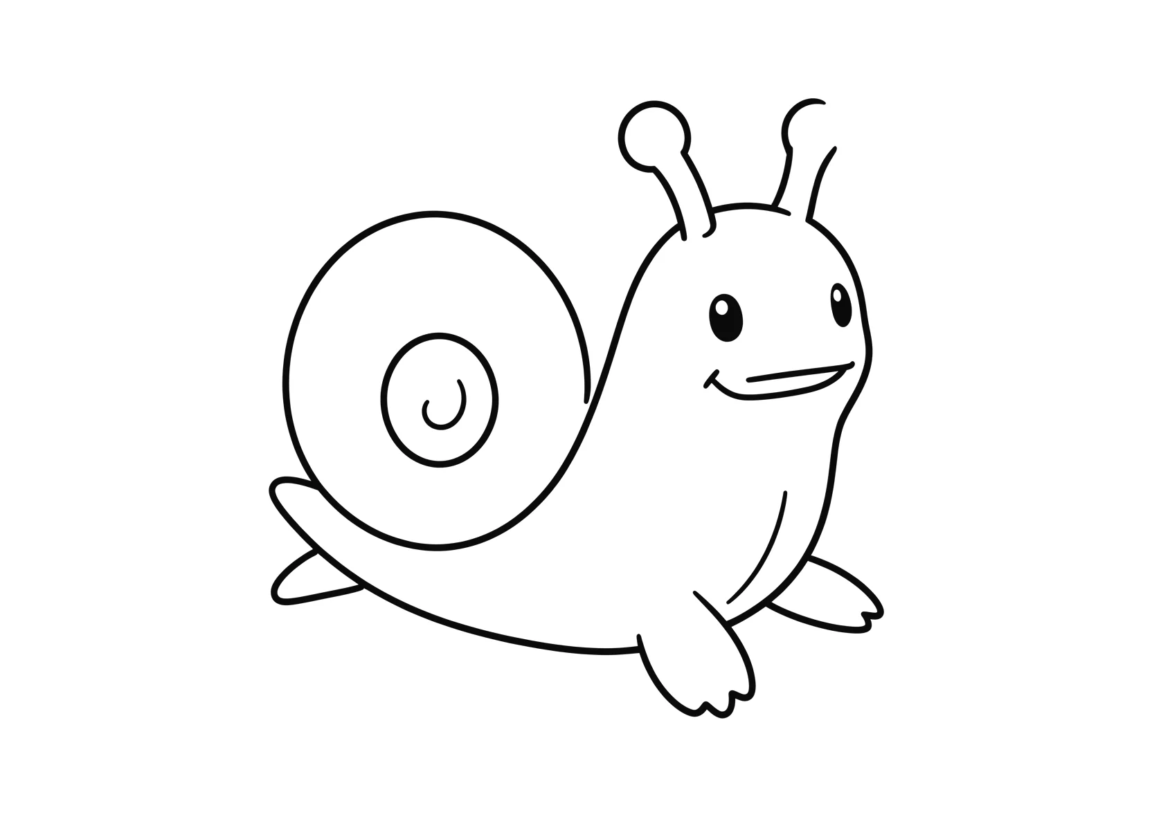 Ausmalbild Schnecke - einfaches Ausmalbild für Kinder aus der Kategorie Tiere - kostenlos ausdrucken