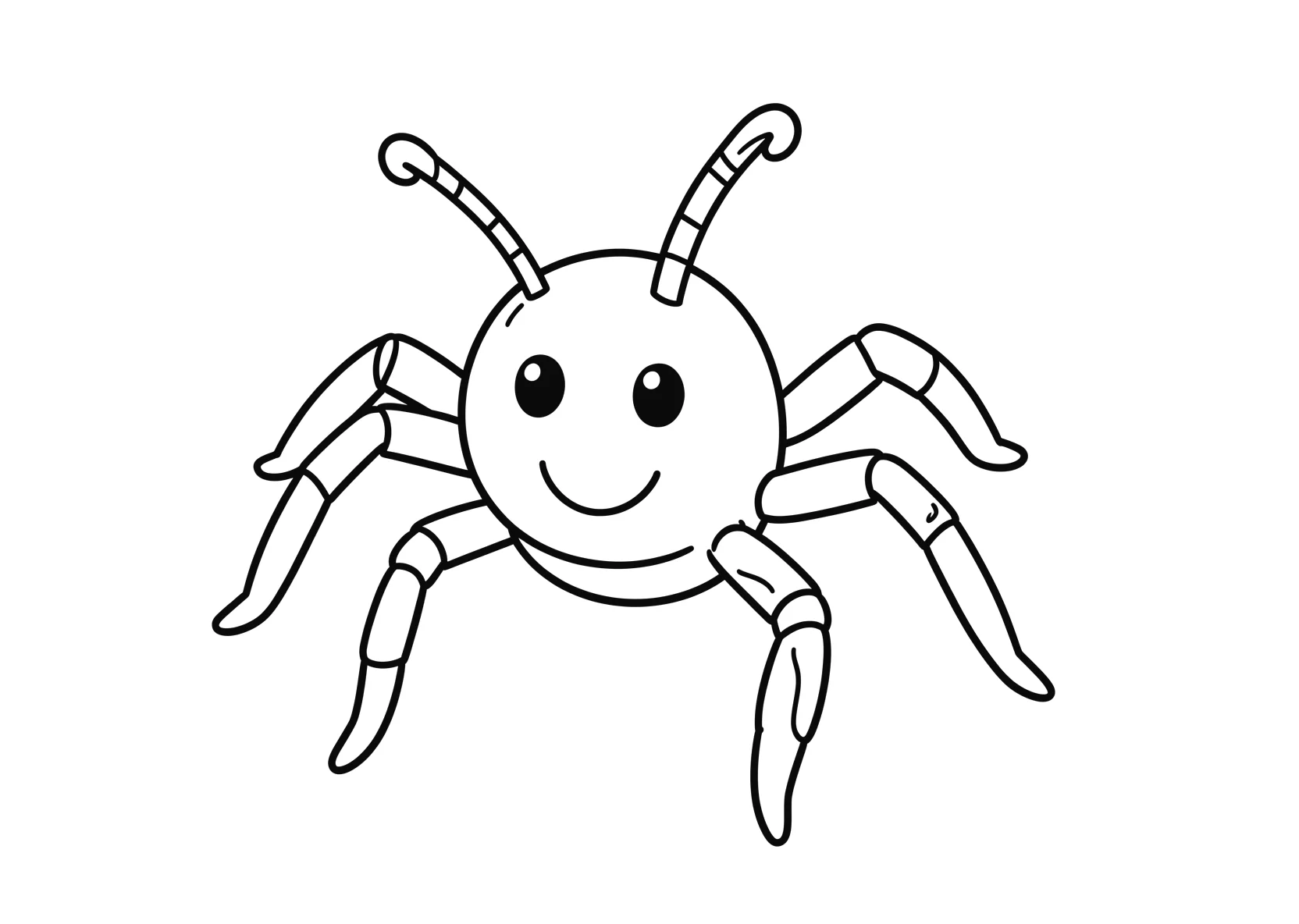 Ausmalbild Spinne - einfaches Ausmalbild für Kinder aus der Kategorie Tiere - kostenlos ausdrucken