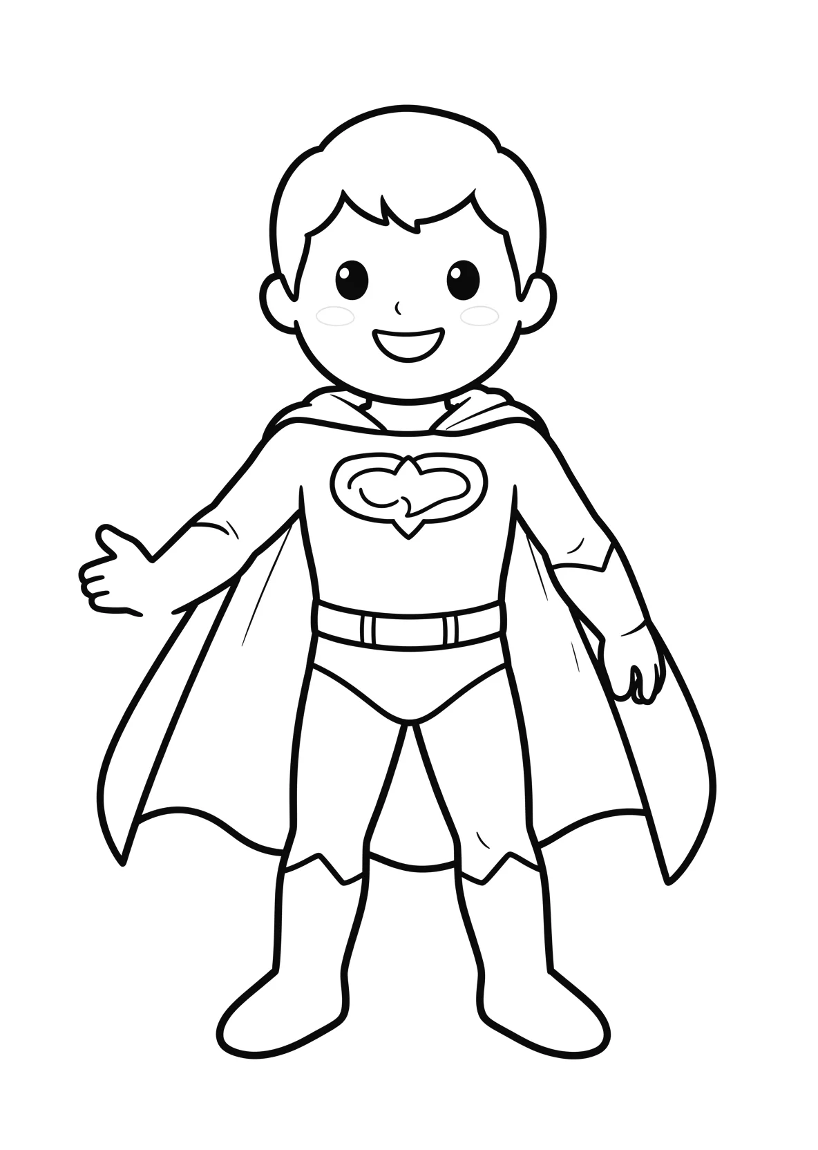 Ausmalbild Superheld - einfaches Ausmalbild für Kinder aus der Kategorie Sonstiges - kostenlos ausdrucken