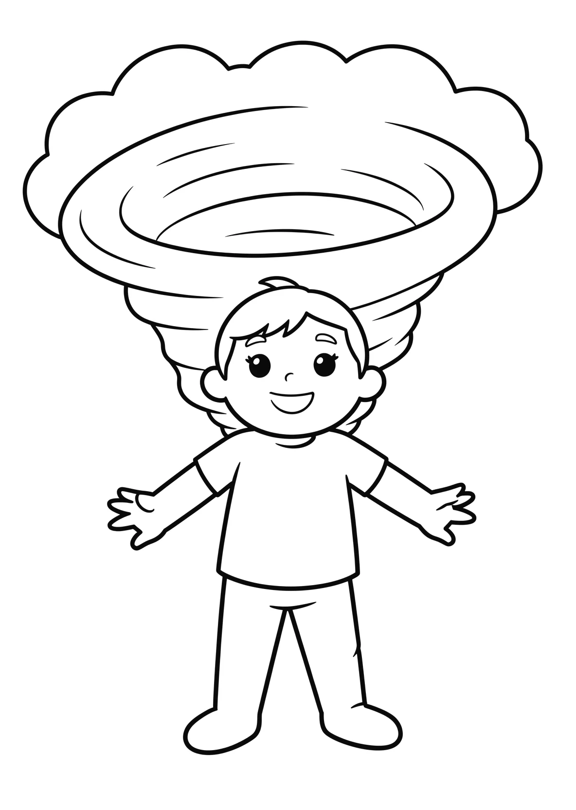 Ausmalbild Tornado - einfaches Ausmalbild für Kinder aus der Kategorie Natur - kostenlos ausdrucken