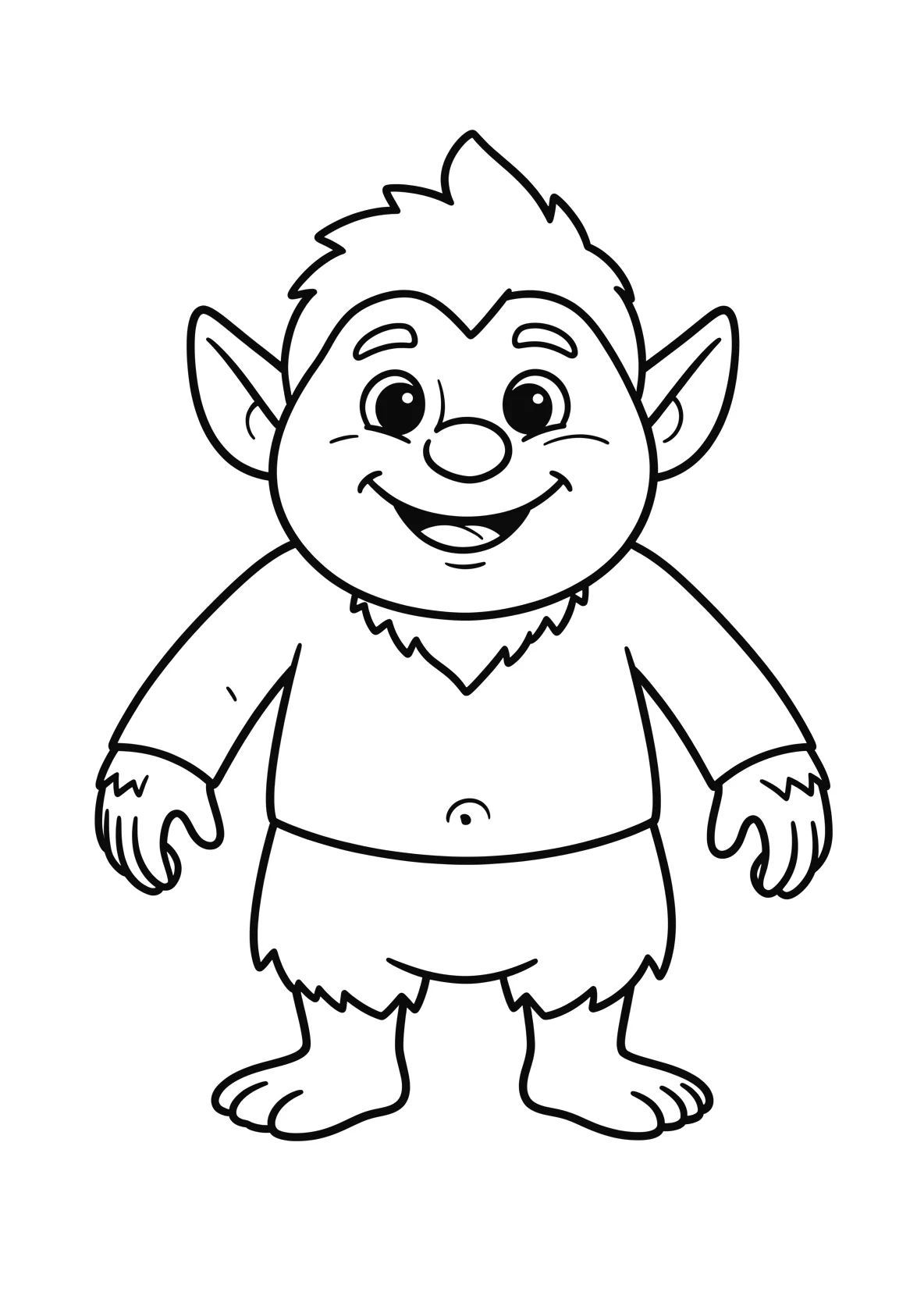 Ausmalbild Troll - einfaches Ausmalbild für Kinder aus der Kategorie Maerchen - kostenlos ausdrucken