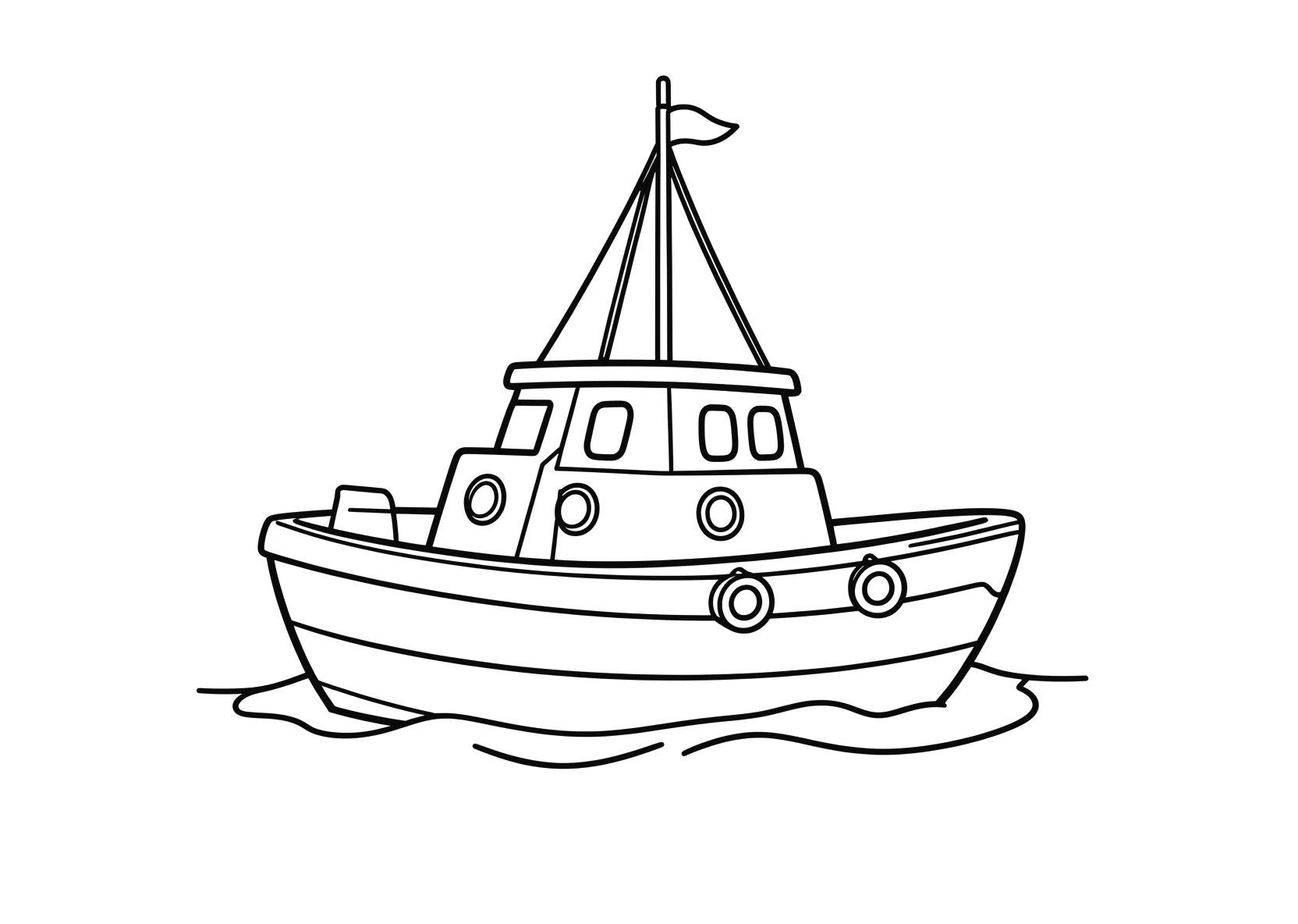 Ausmalbild U-Boot - einfaches Ausmalbild für Kinder aus der Kategorie Fahrzeuge - kostenlos ausdrucken