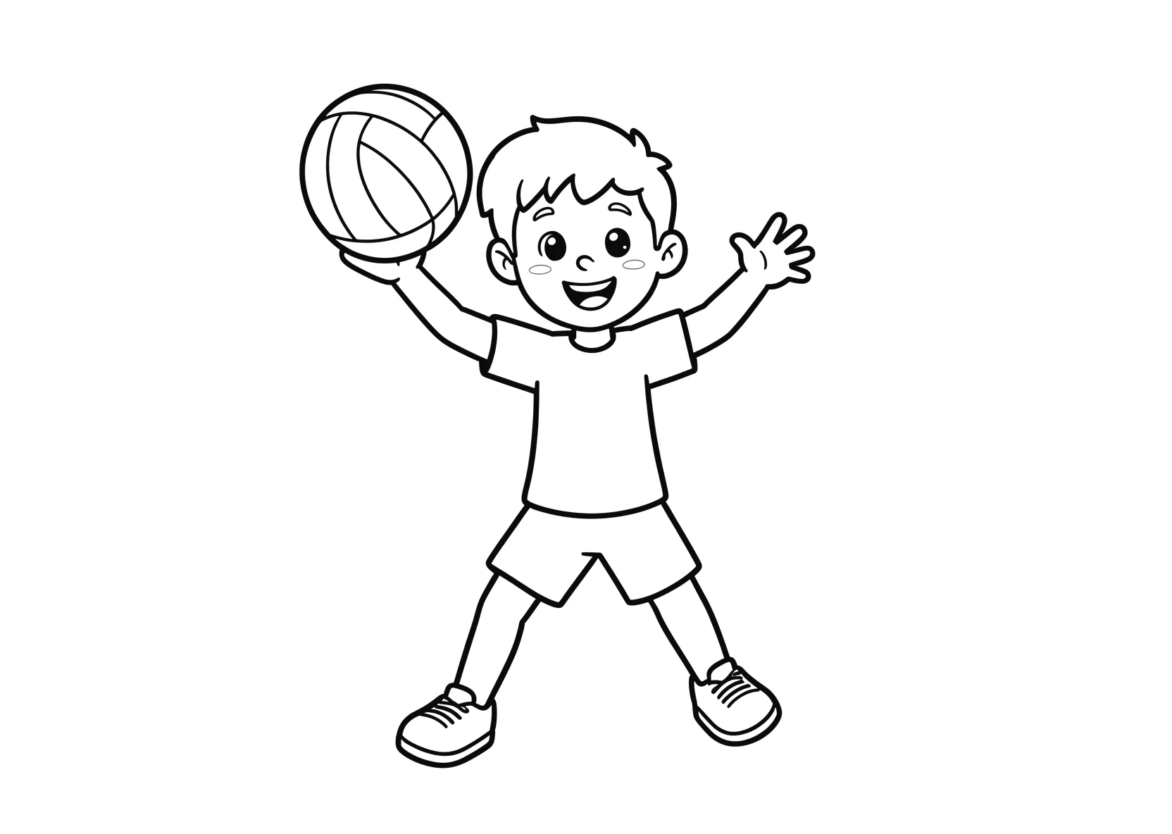 Ausmalbild Volleyball - einfaches Ausmalbild für Kinder aus der Kategorie Sport - kostenlos ausdrucken