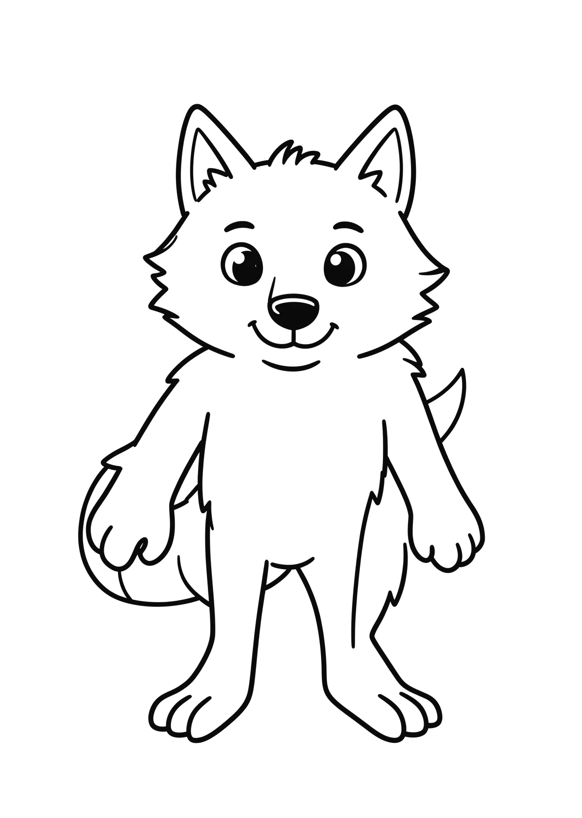 Ausmalbild Werwolf - einfaches Ausmalbild für Kinder aus der Kategorie Tiere - kostenlos ausdrucken
