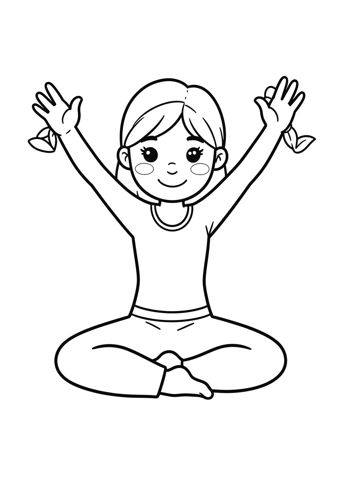 Ausmalbild Yoga - einfaches Ausmalbild für Kinder aus der Kategorie Sport - kostenlos ausdrucken