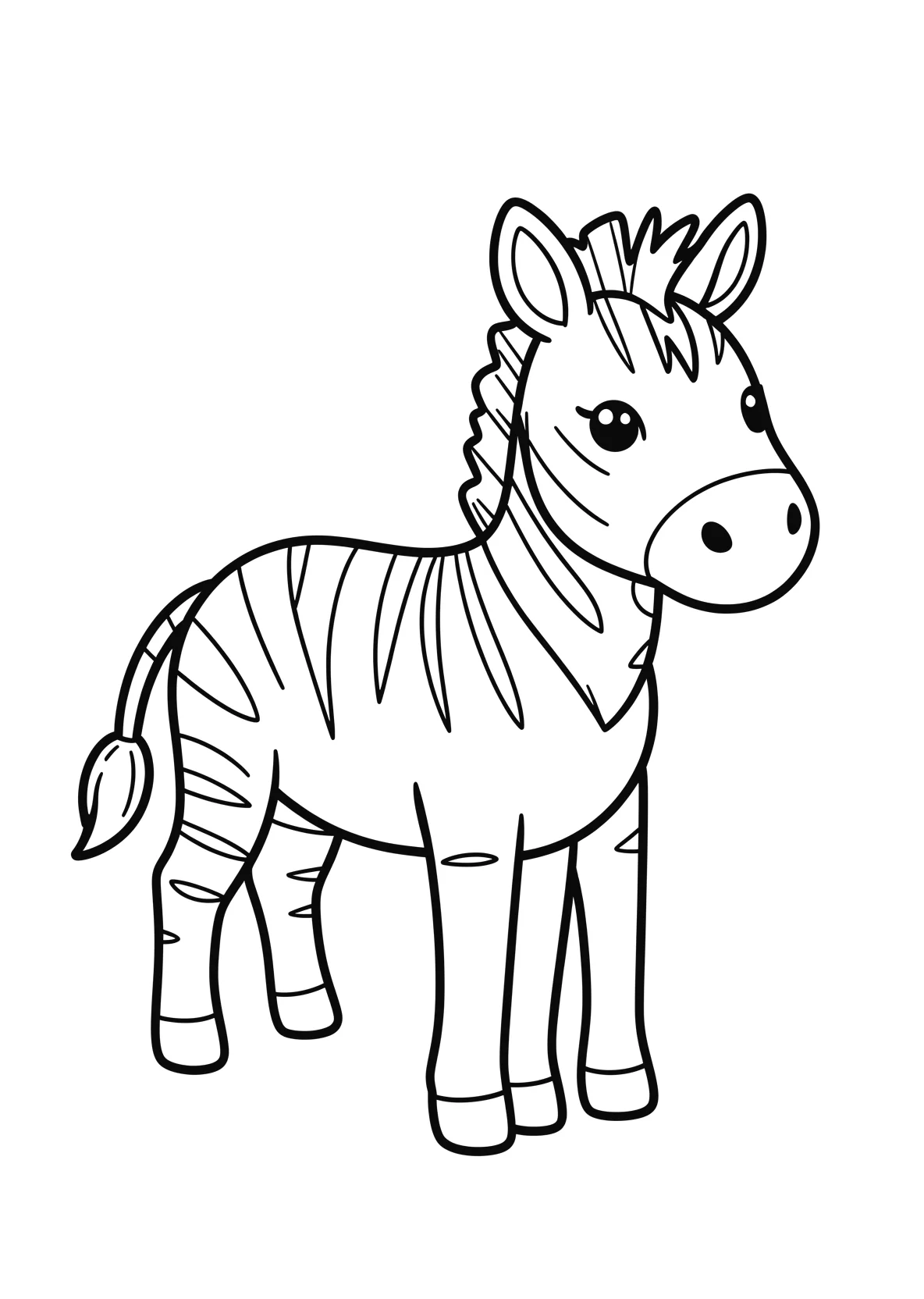 Ausmalbild Zebra - einfaches Ausmalbild für Kinder aus der Kategorie Tiere - kostenlos ausdrucken