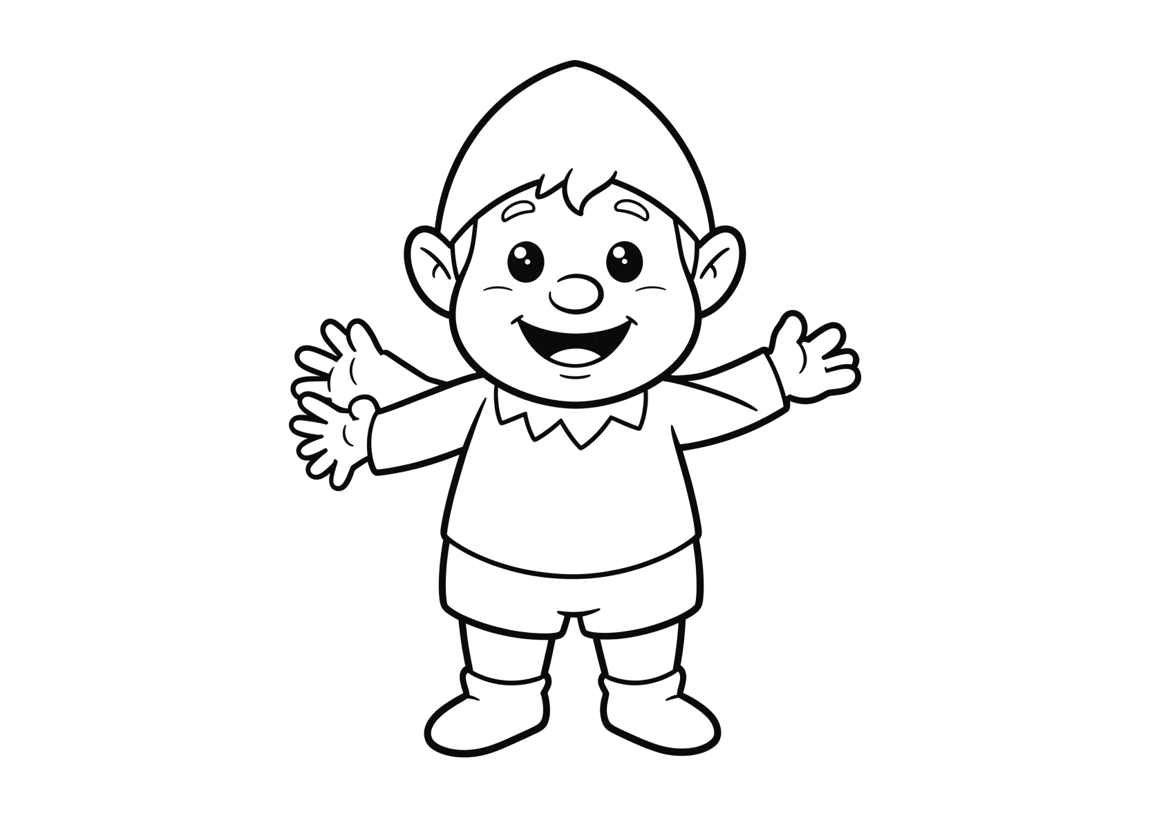 Ausmalbild Zwerg - einfaches Ausmalbild für Kinder aus der Kategorie Maerchen - kostenlos ausdrucken