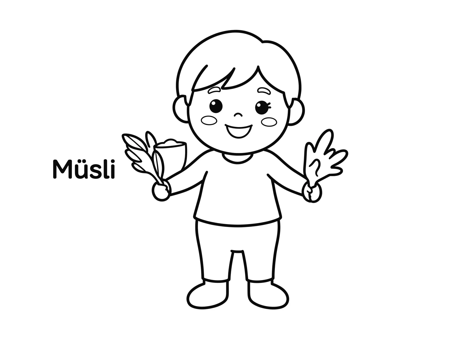 Ausmalbild Müsli - einfaches Ausmalbild für Kinder aus der Kategorie Essen - kostenlos ausdrucken