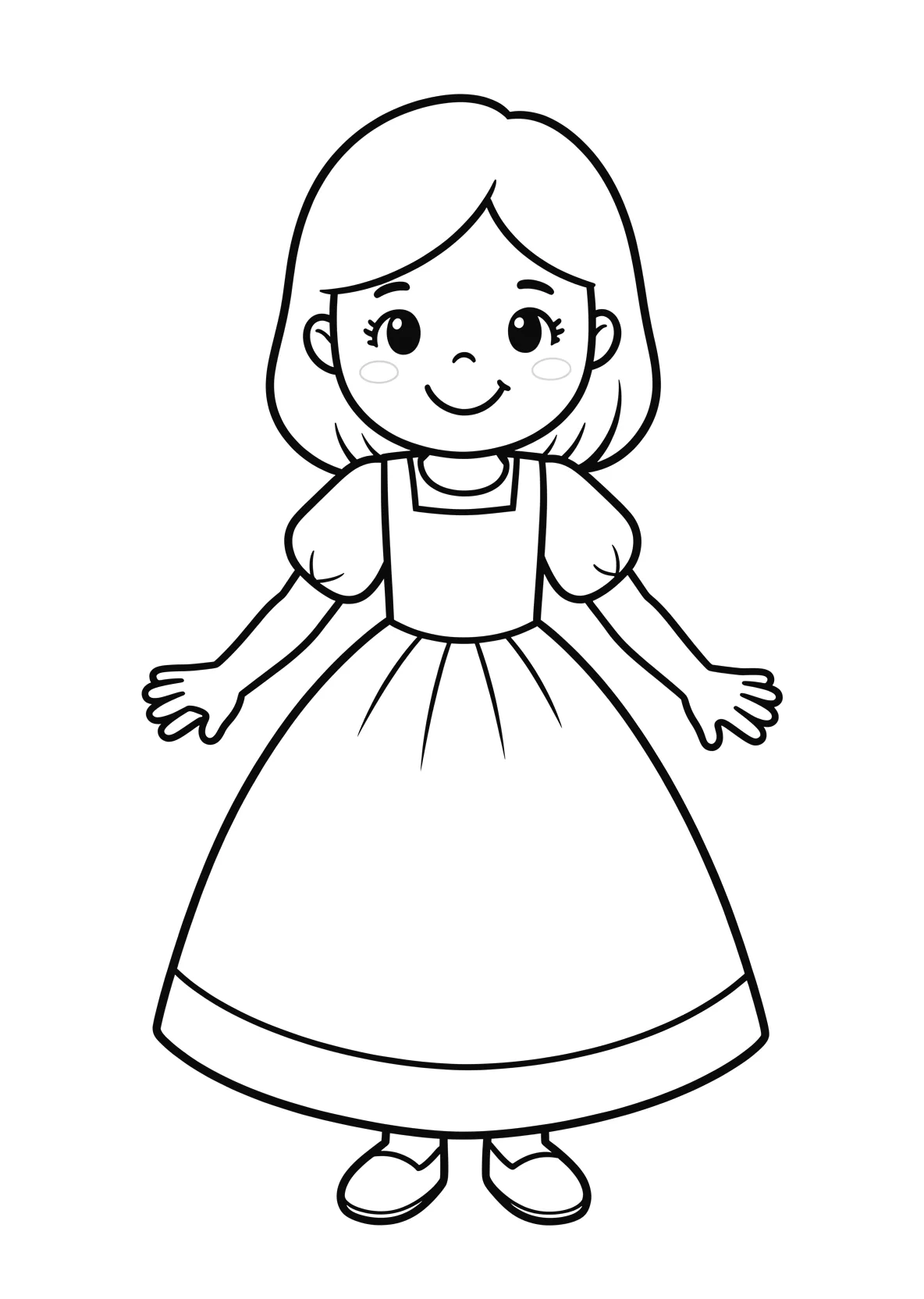 Ausmalbild Schneewittchen - einfaches Ausmalbild für Kinder aus der Kategorie Natur - kostenlos ausdrucken