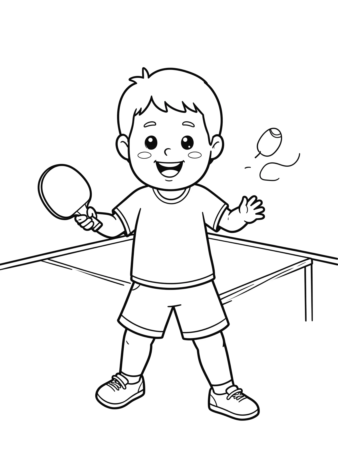 Ausmalbild Tischtennis - einfaches Ausmalbild für Kinder aus der Kategorie Sport - kostenlos ausdrucken