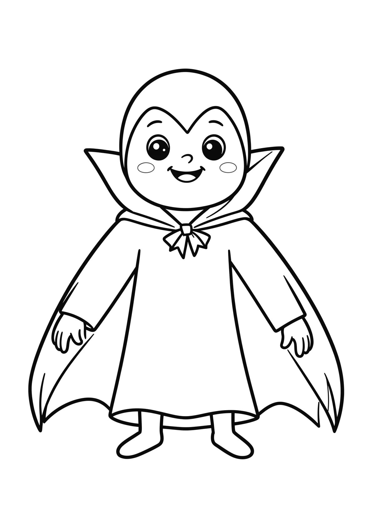 Ausmalbild Vampir - einfaches Ausmalbild für Kinder aus der Kategorie Maerchen - kostenlos ausdrucken