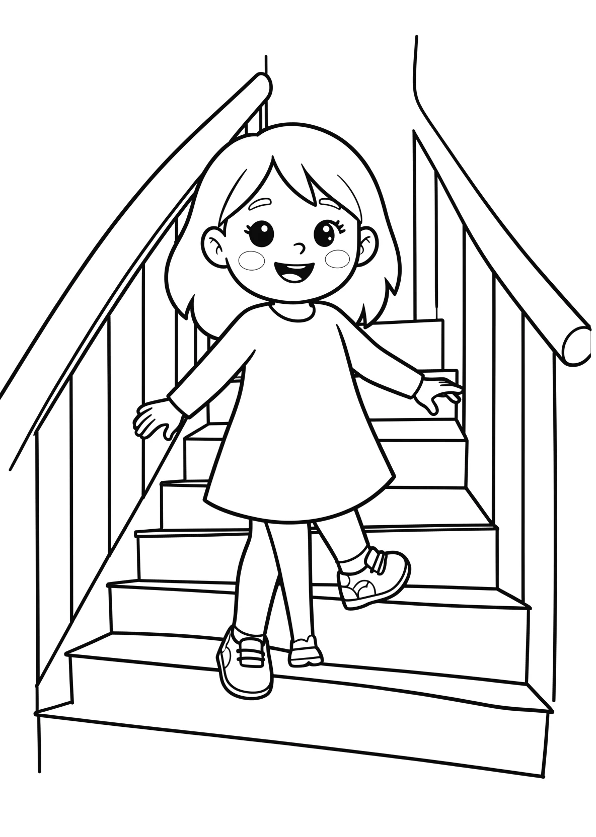 Ausmalbild Maedchen verliert einen glaeserneren Schuh auf - Ausmalbild aus der Kategorie Sonstiges - kostenlos ausdrucken