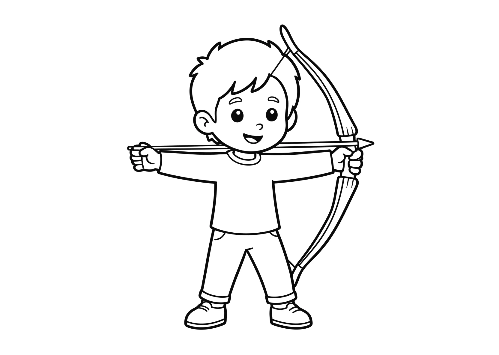 Ausmalbild Bogenschießen - einfaches Ausmalbild für Kinder aus der Kategorie Sport - kostenlos ausdrucken