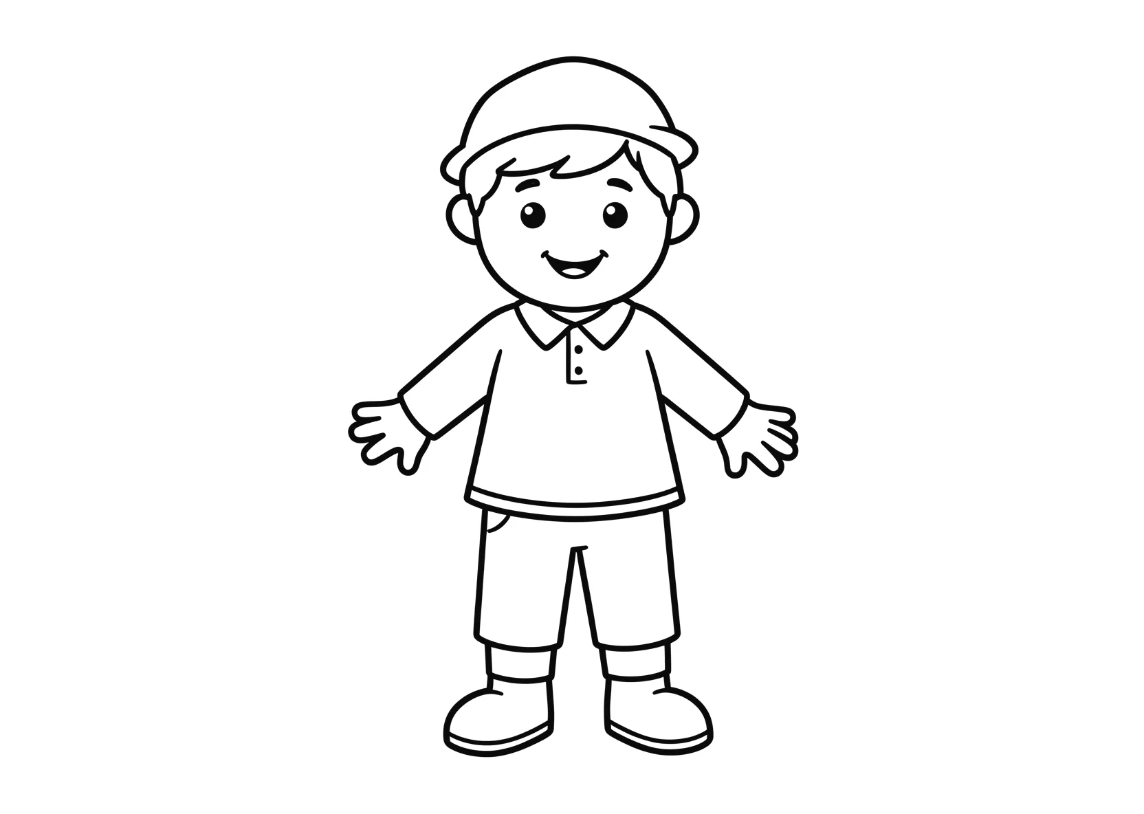 Ausmalbild Briefträger - einfaches Ausmalbild für Kinder aus der Kategorie Berufe - kostenlos ausdrucken