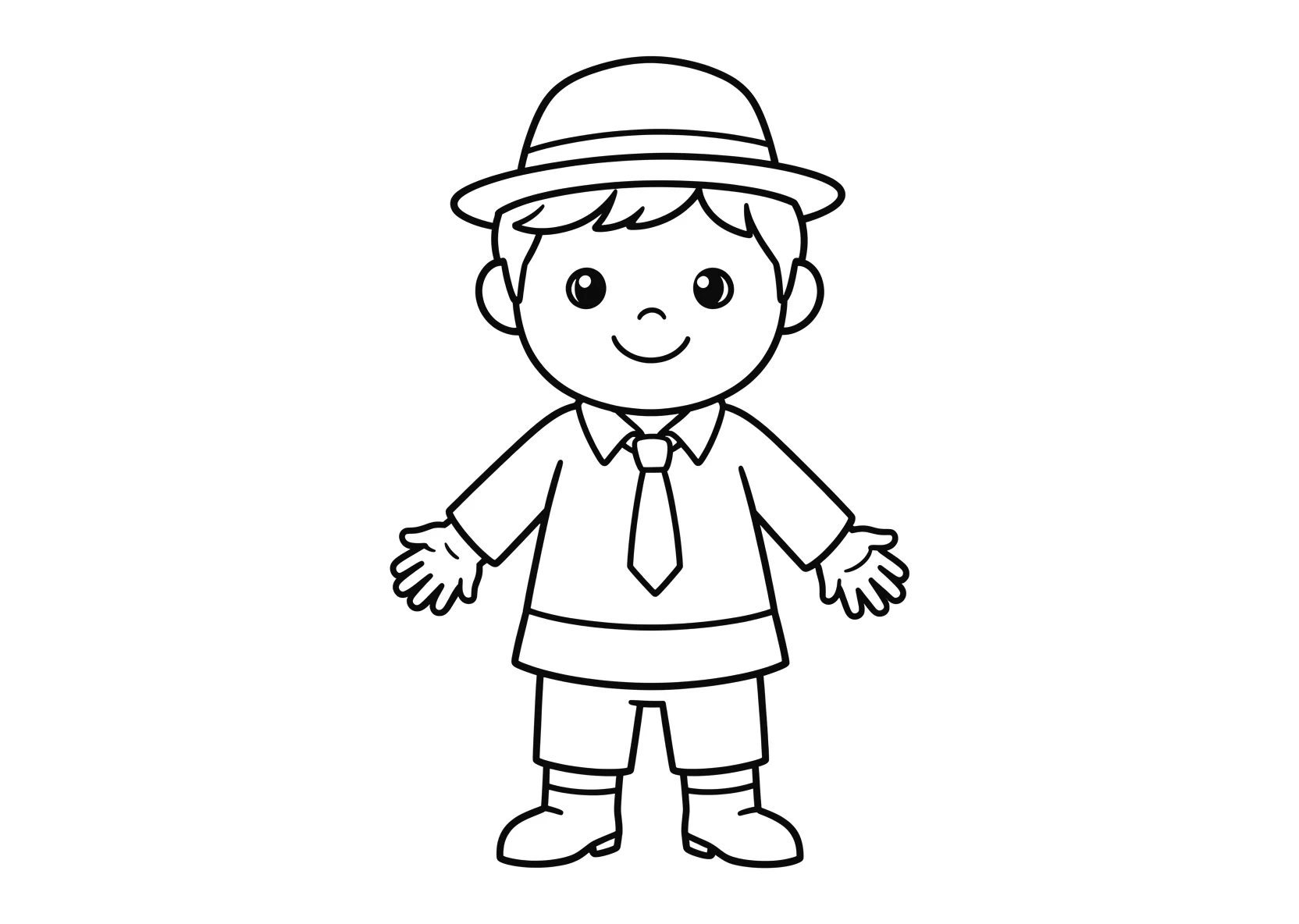 Ausmalbild Detektiv - einfaches Ausmalbild für Kinder aus der Kategorie Berufe - kostenlos ausdrucken