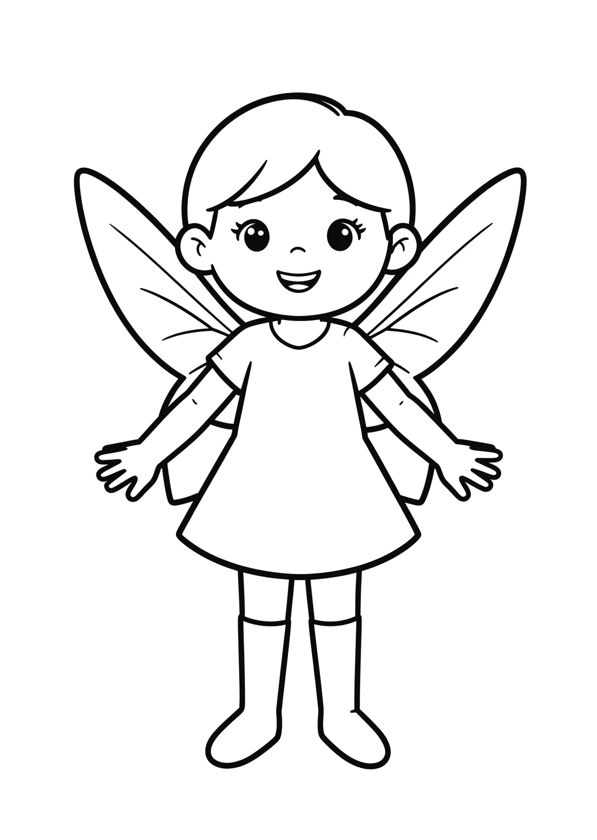 Ausmalbild Elfe - einfaches Ausmalbild für Kinder aus der Kategorie Maerchen - kostenlos ausdrucken