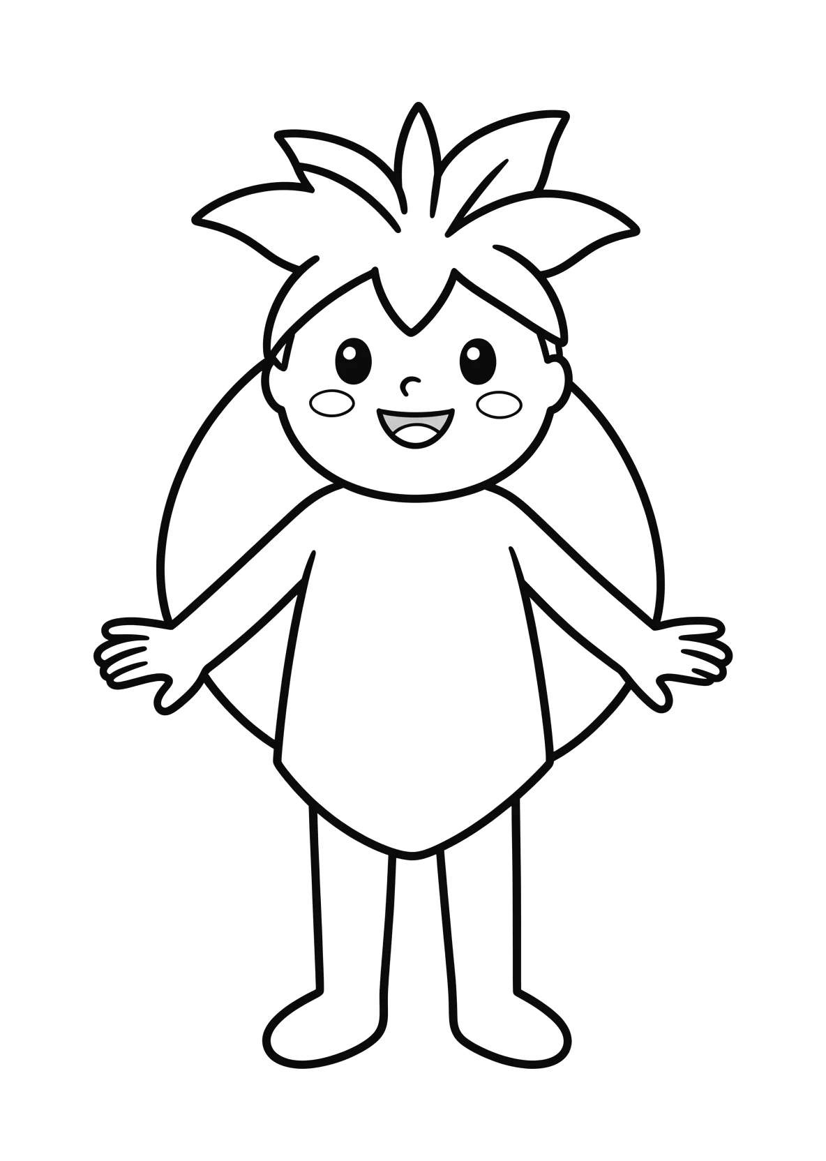 Ausmalbild Erdbeere - einfaches Ausmalbild für Kinder aus der Kategorie Essen - kostenlos ausdrucken