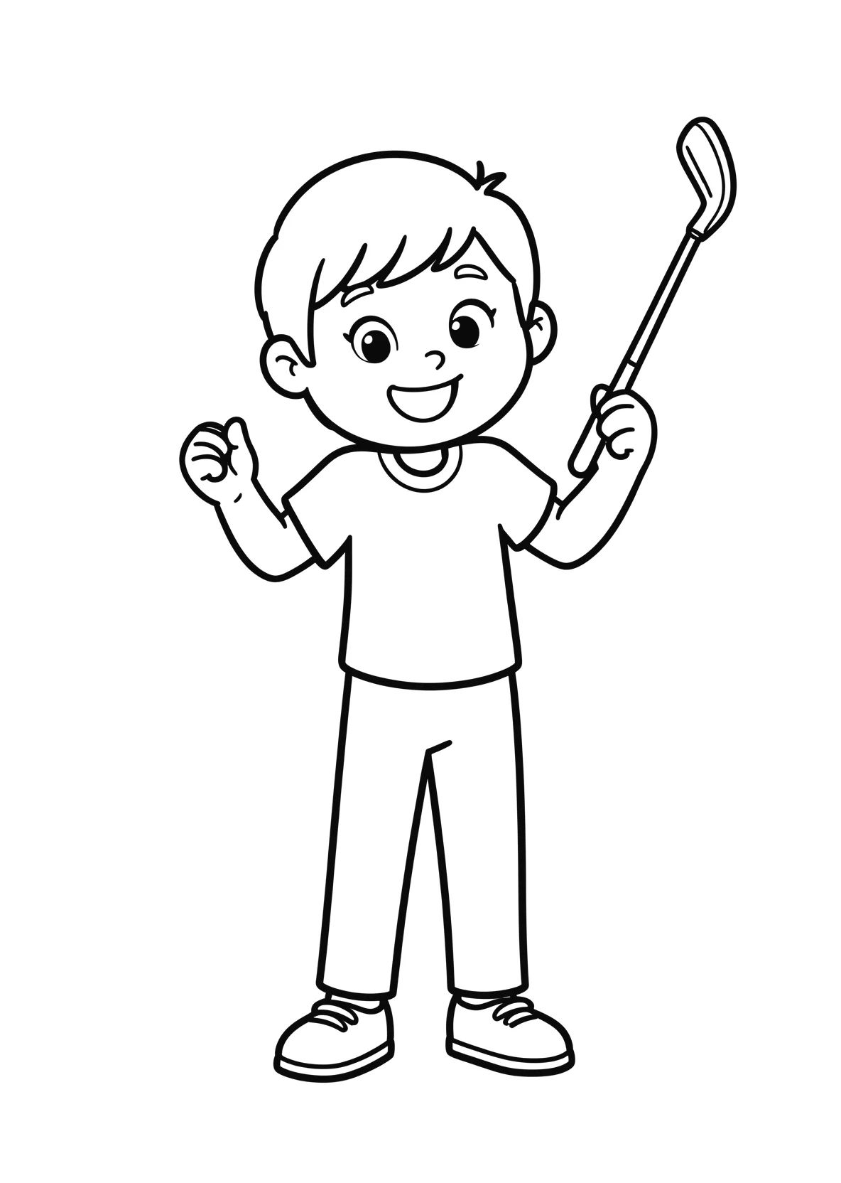 Ausmalbild Golf - einfaches Ausmalbild für Kinder aus der Kategorie Sport - kostenlos ausdrucken