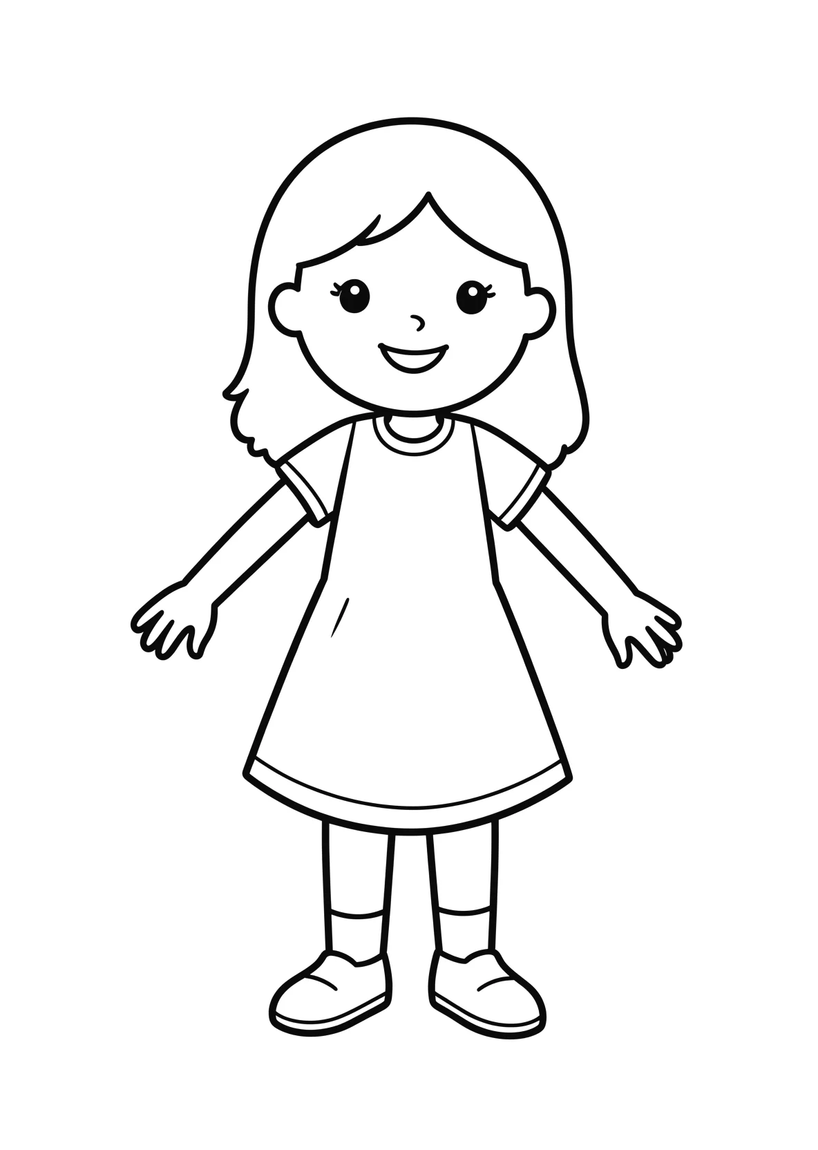 Ausmalbild Gretel - einfaches Ausmalbild für Kinder aus der Kategorie Sonstiges - kostenlos ausdrucken