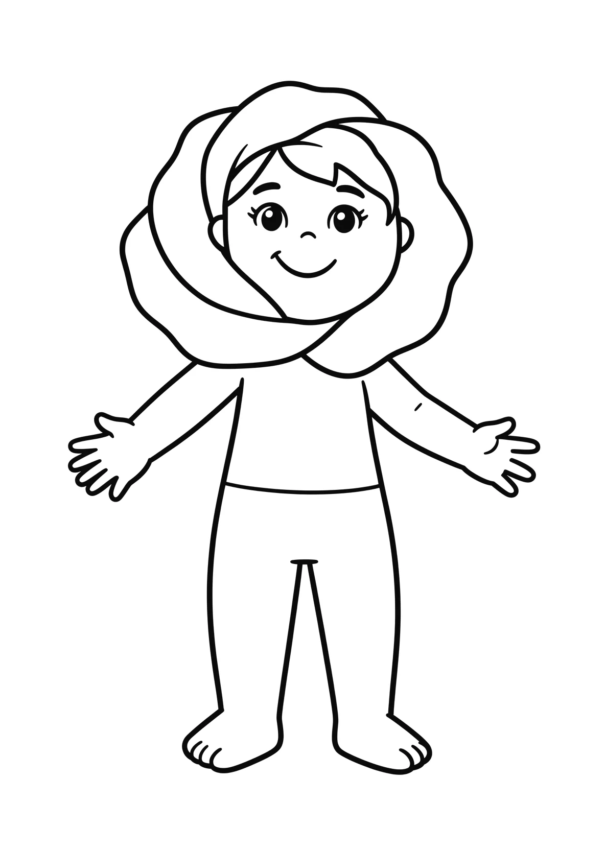 Ausmalbild Rose - einfaches Ausmalbild für Kinder aus der Kategorie Natur - kostenlos ausdrucken