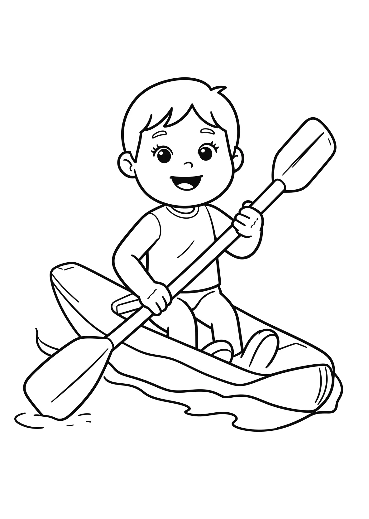 Ausmalbild Rudern - einfaches Ausmalbild für Kinder aus der Kategorie Sport - kostenlos ausdrucken