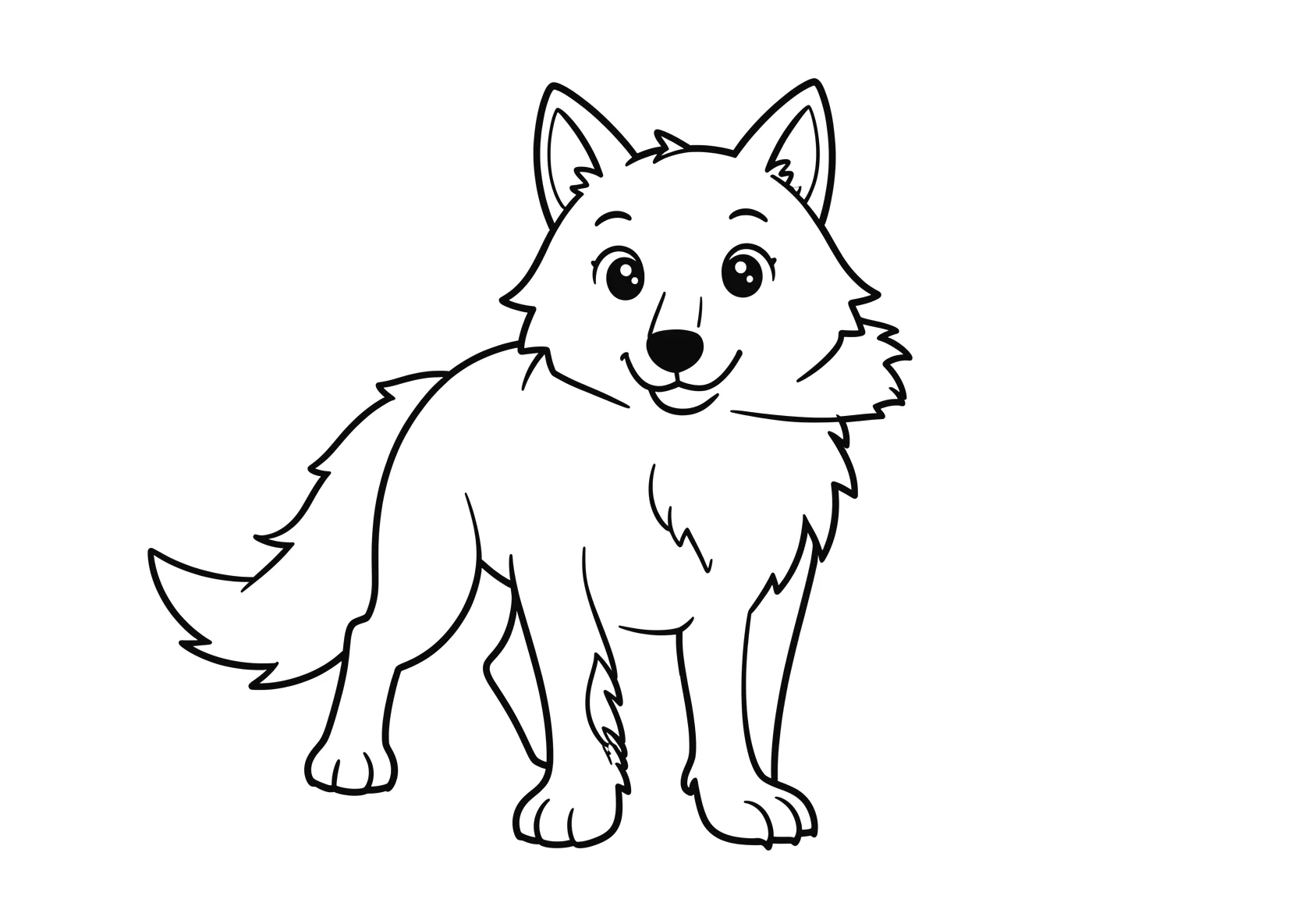 Ausmalbild Werwolf - einfaches Ausmalbild für Kinder aus der Kategorie Tiere - kostenlos ausdrucken