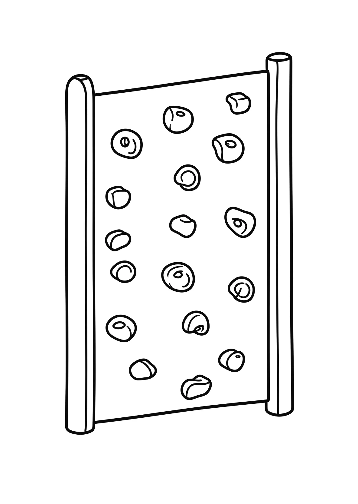 Ausmalbild Kletterwand mit bunten Griffen - Ausmalbild aus der Kategorie Sonstiges - kostenlos ausdrucken