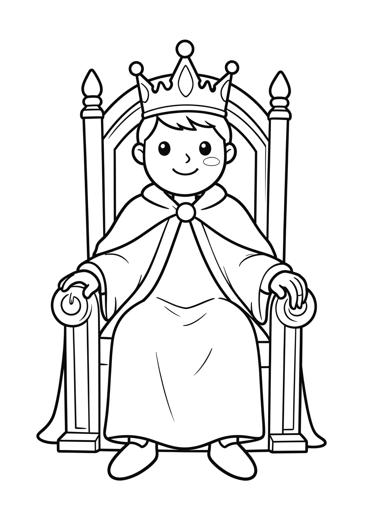 Ausmalbild Koenig mit Krone - Ausmalbild aus der Kategorie Maerchen - kostenlos ausdrucken