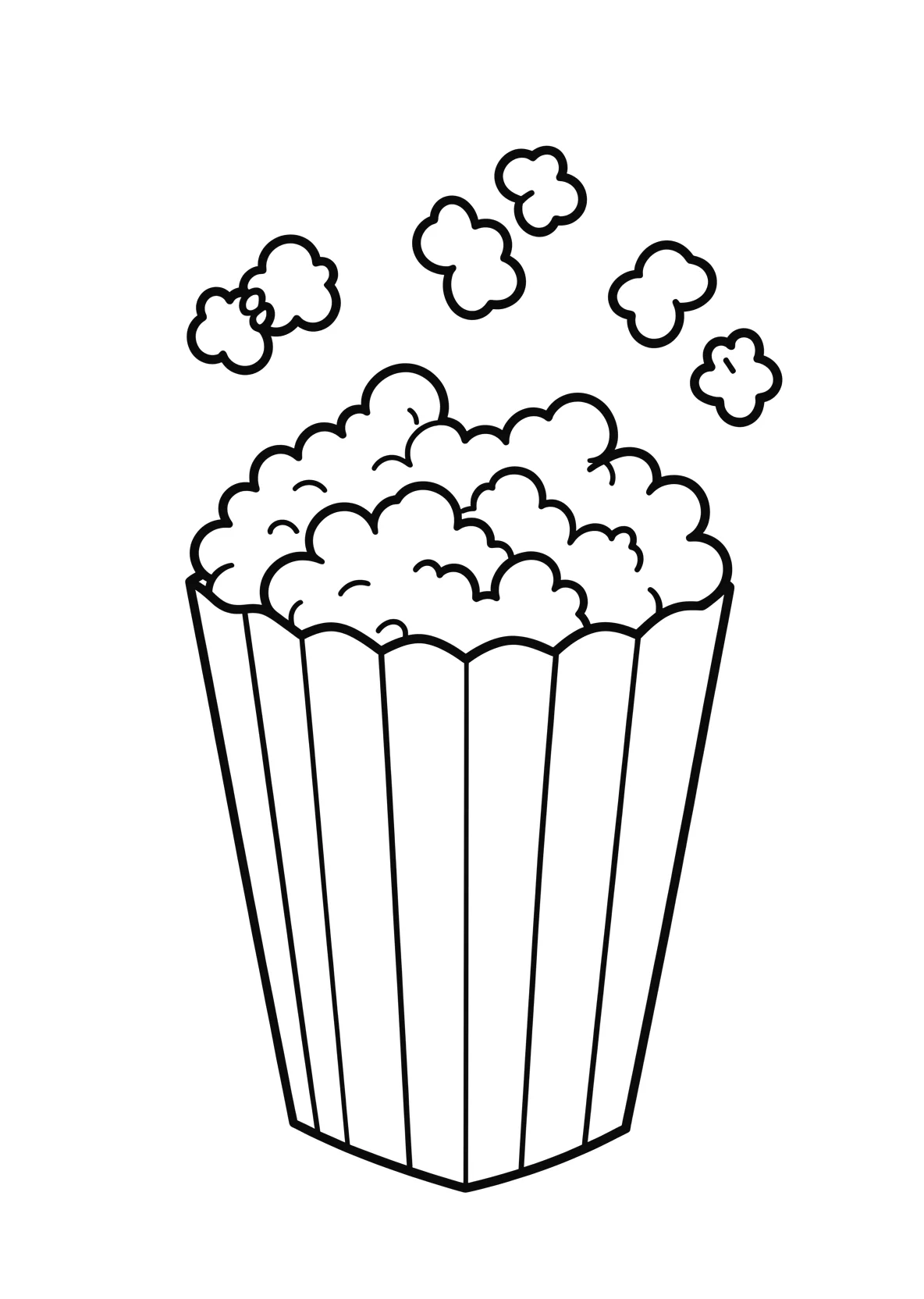 Ausmalbild Grosse Tuete Popcorn - Ausmalbild aus der Kategorie Essen - kostenlos ausdrucken