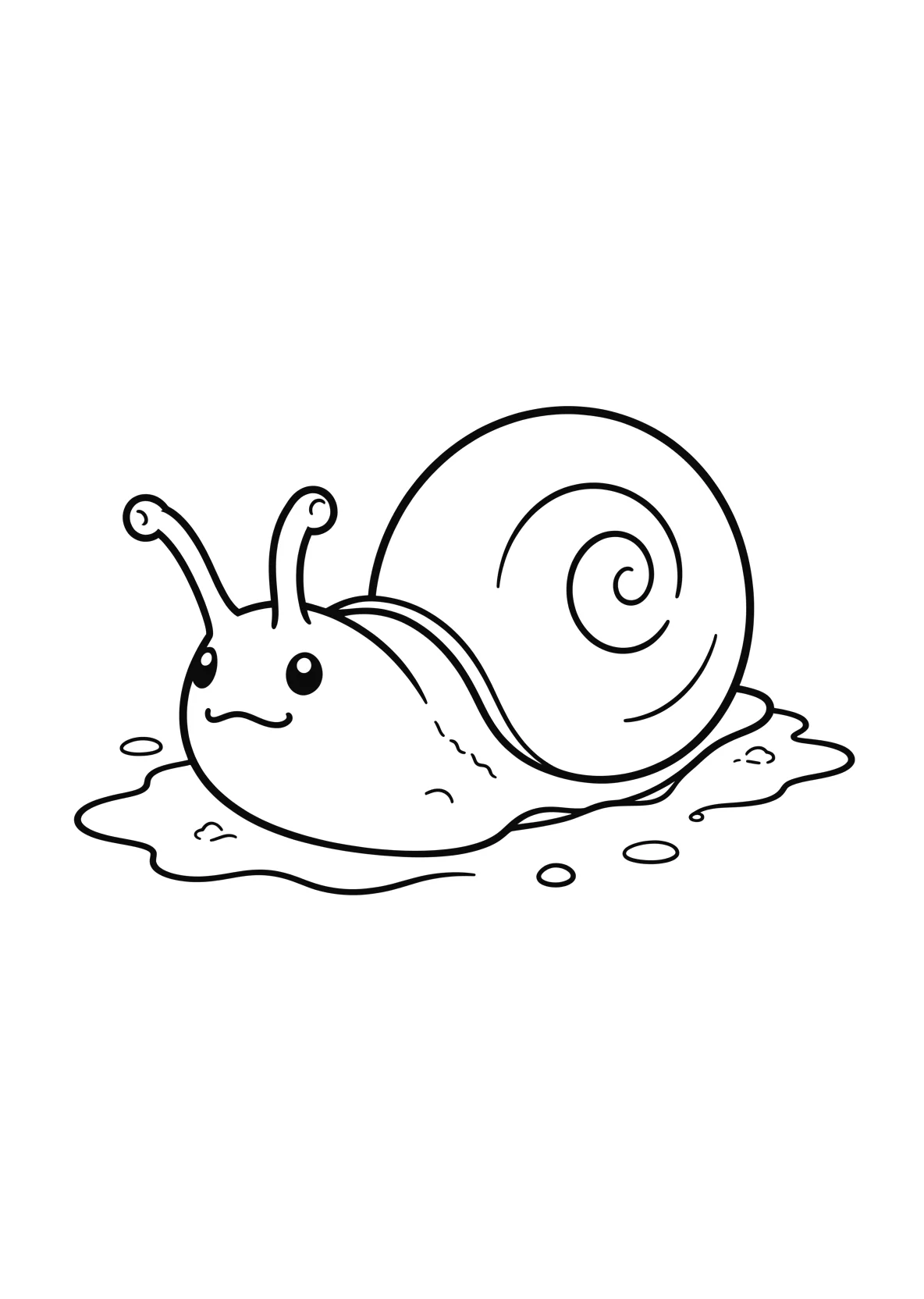 Ausmalbild Grosse Nacktschnecke mit rundem - Ausmalbild aus der Kategorie Tiere - kostenlos ausdrucken