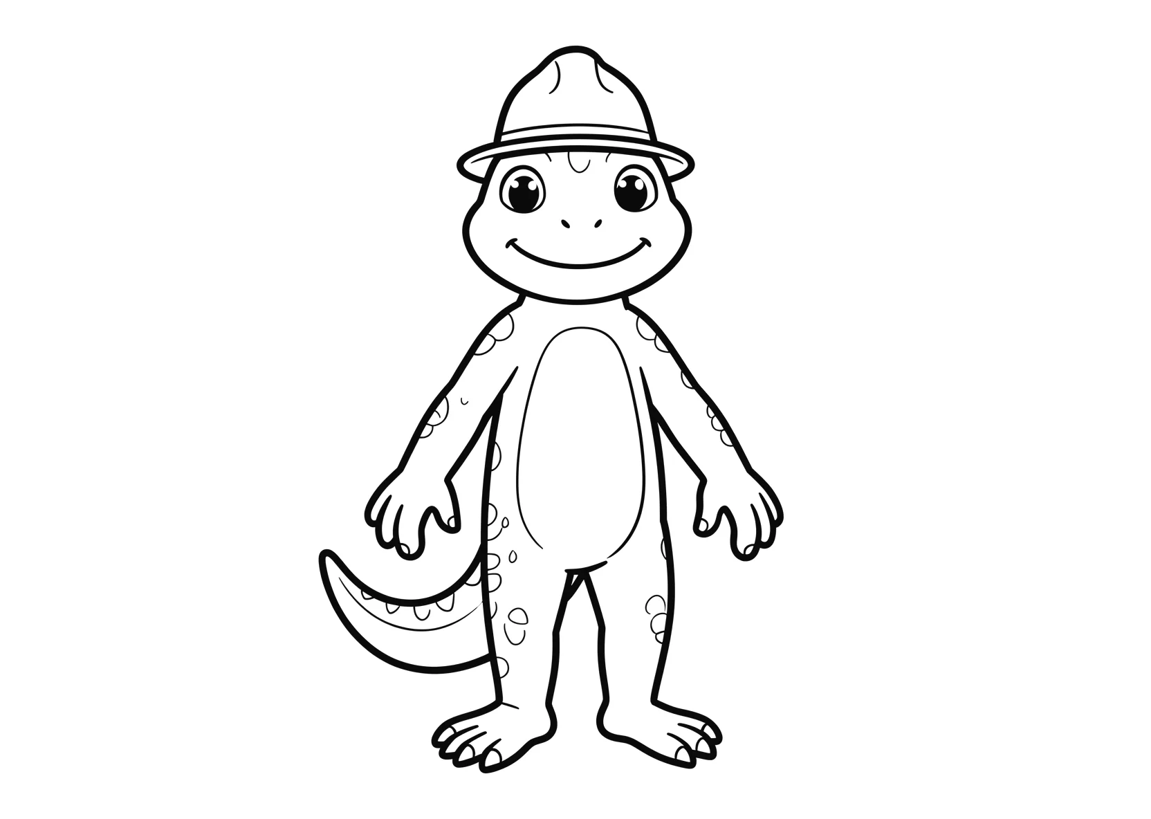 Ausmalbild Freundlicher Echsenmensch mit Reptilienhaut - Ausmalbild aus der Kategorie Sonstiges - kostenlos ausdrucken