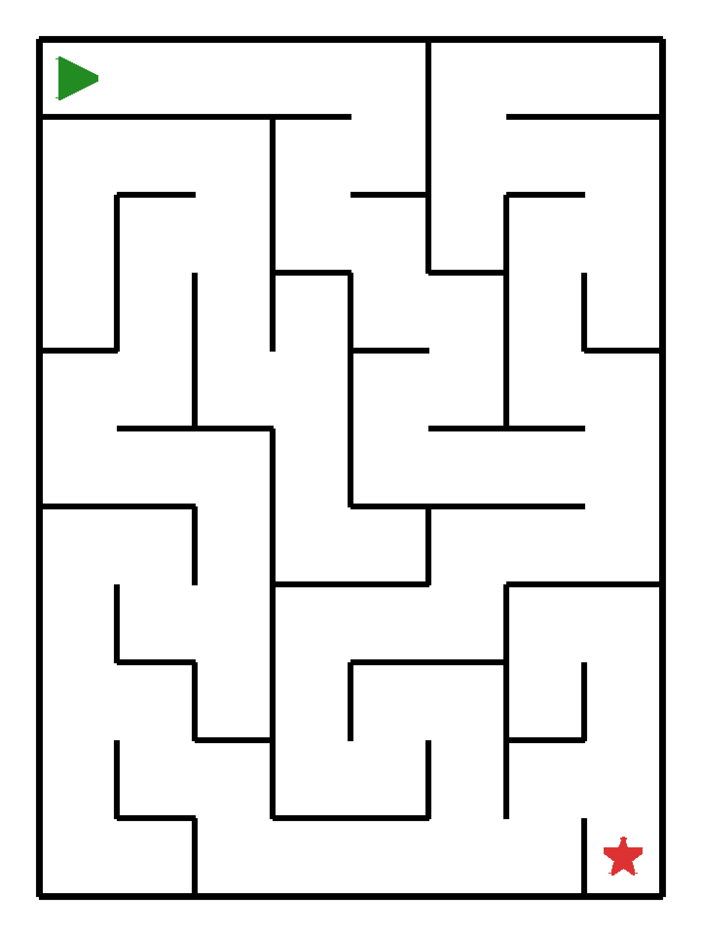 Labyrinth-Rätsel Labyrinth (leicht) für Vorschule aus der Kategorie Labyrinth - kostenlos ausdrucken