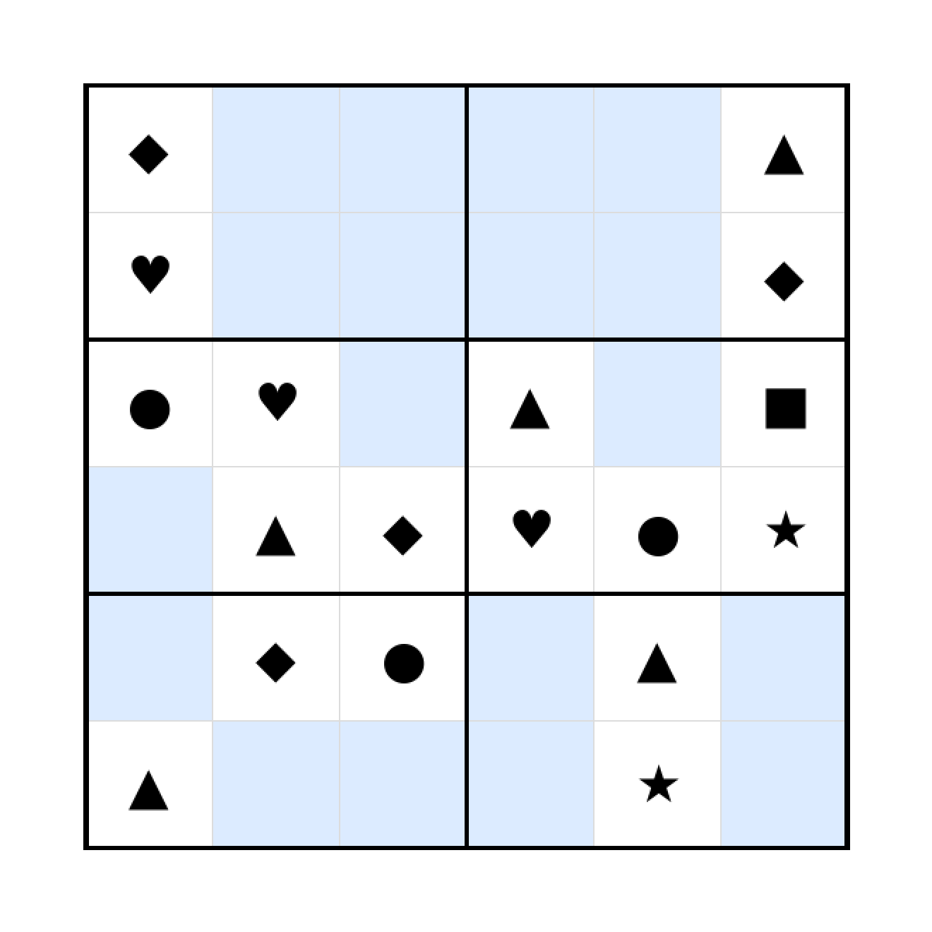 Sudoku-Rätsel Sudoku 6x6 (schwer) für Vorschule aus der Kategorie Sudoku - kostenlos ausdrucken