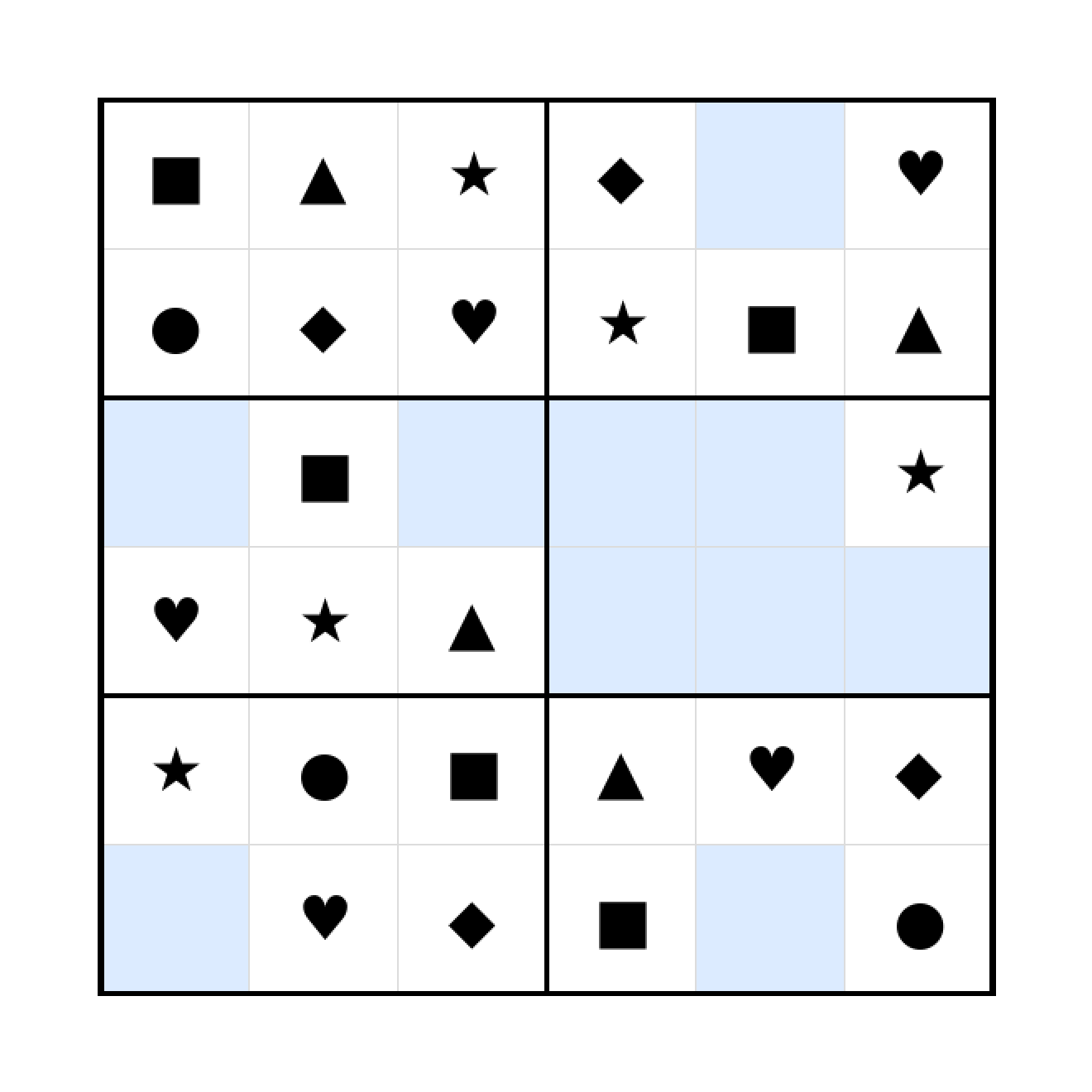 Sudoku-Rätsel Sudoku 6x6 (leicht) für Vorschule aus der Kategorie Sudoku - kostenlos ausdrucken