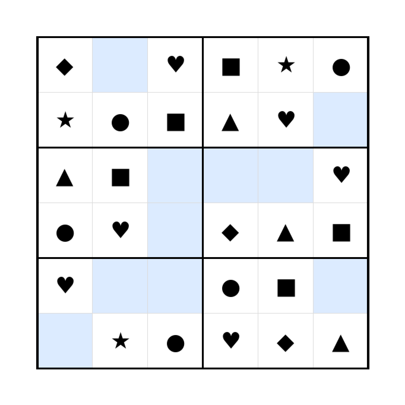 Sudoku-Rätsel Sudoku 6x6 (leicht) für Vorschule aus der Kategorie Sudoku - kostenlos ausdrucken