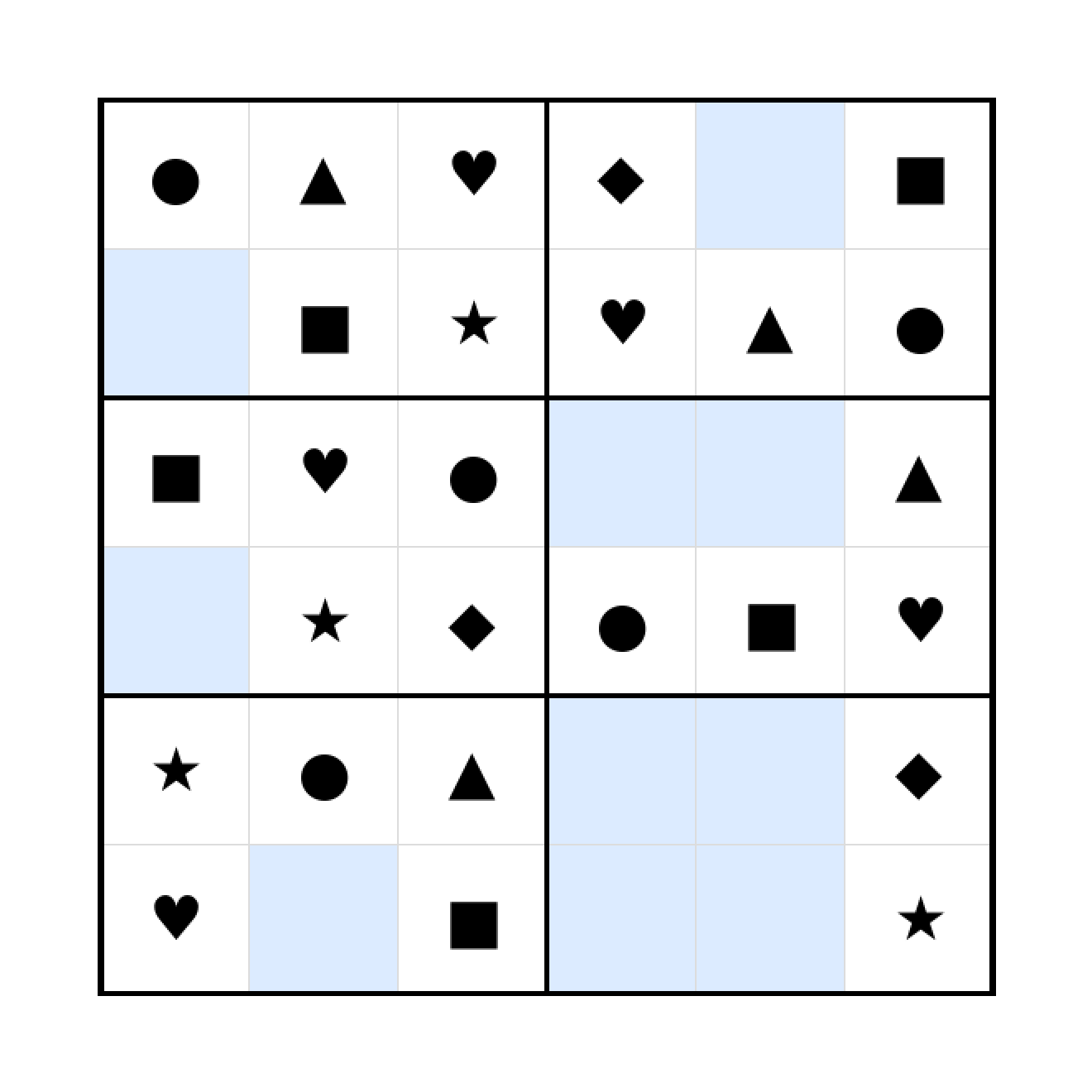 Sudoku-Rätsel Sudoku 6x6 (leicht) für Vorschule aus der Kategorie Sudoku - kostenlos ausdrucken