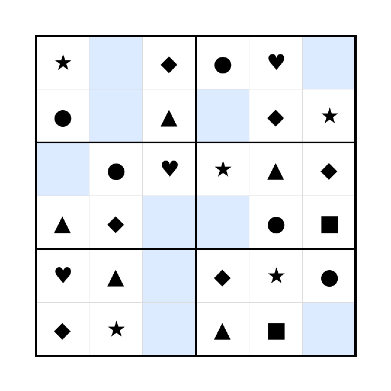 Sudoku-Rätsel Sudoku 6x6 (leicht) für Vorschule aus der Kategorie Sudoku - kostenlos ausdrucken