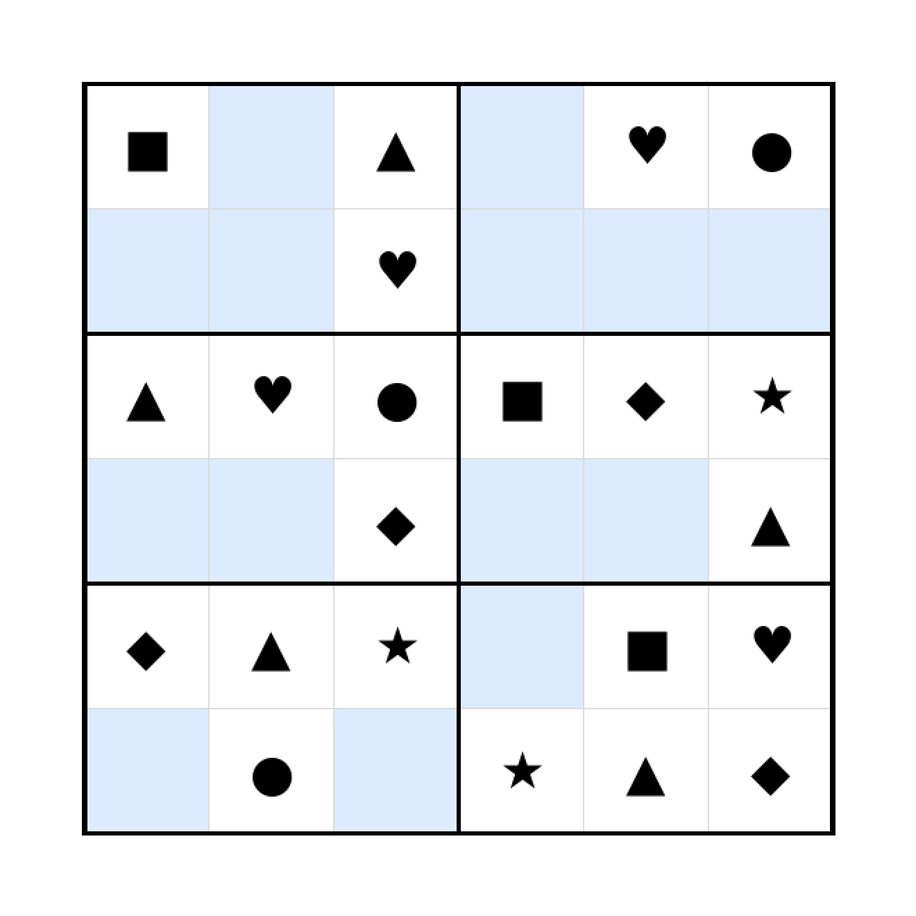 Sudoku-Rätsel Sudoku 6x6 (mittel) für Vorschule aus der Kategorie Sudoku - kostenlos ausdrucken