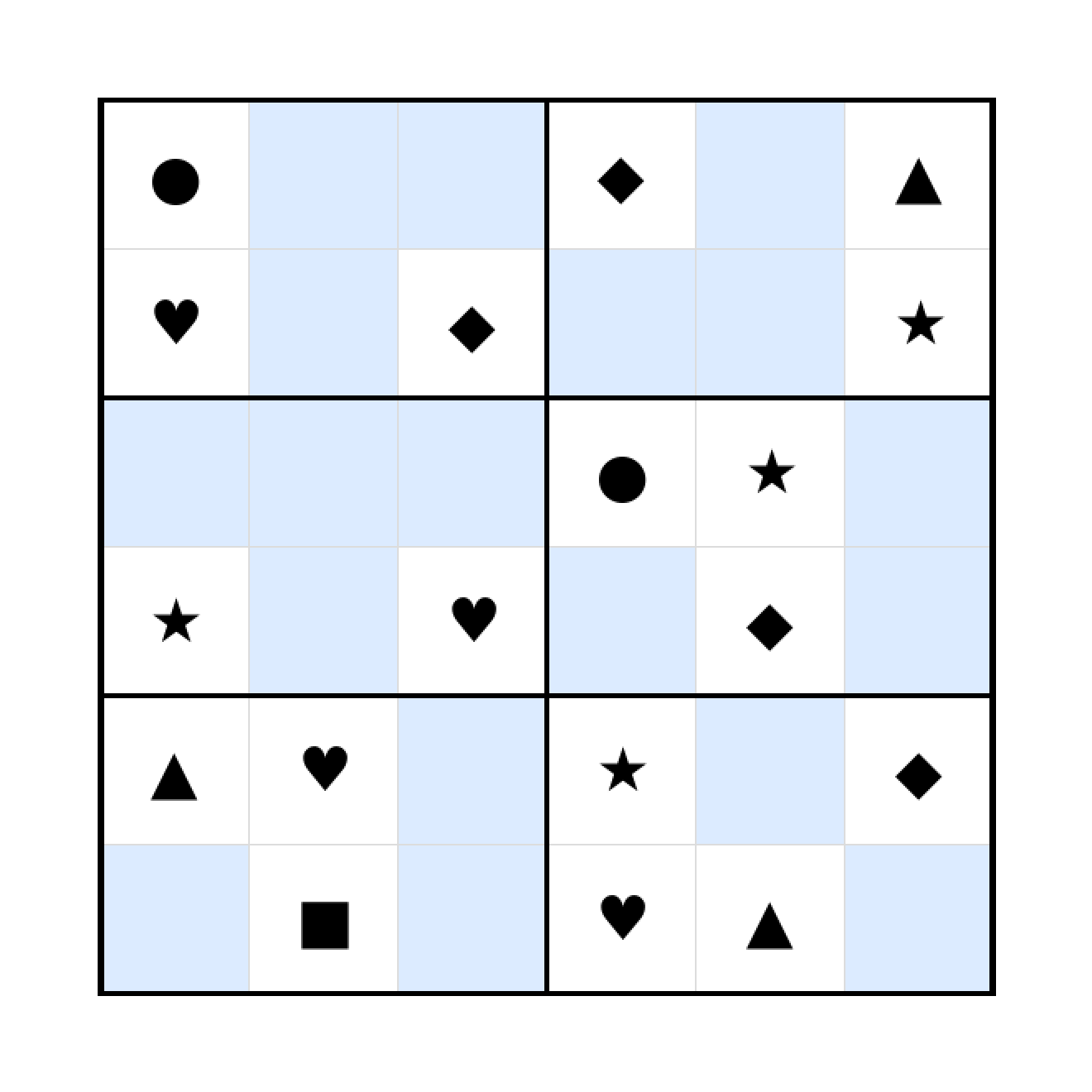 Sudoku-Rätsel Sudoku 6x6 (schwer) für Vorschule aus der Kategorie Sudoku - kostenlos ausdrucken