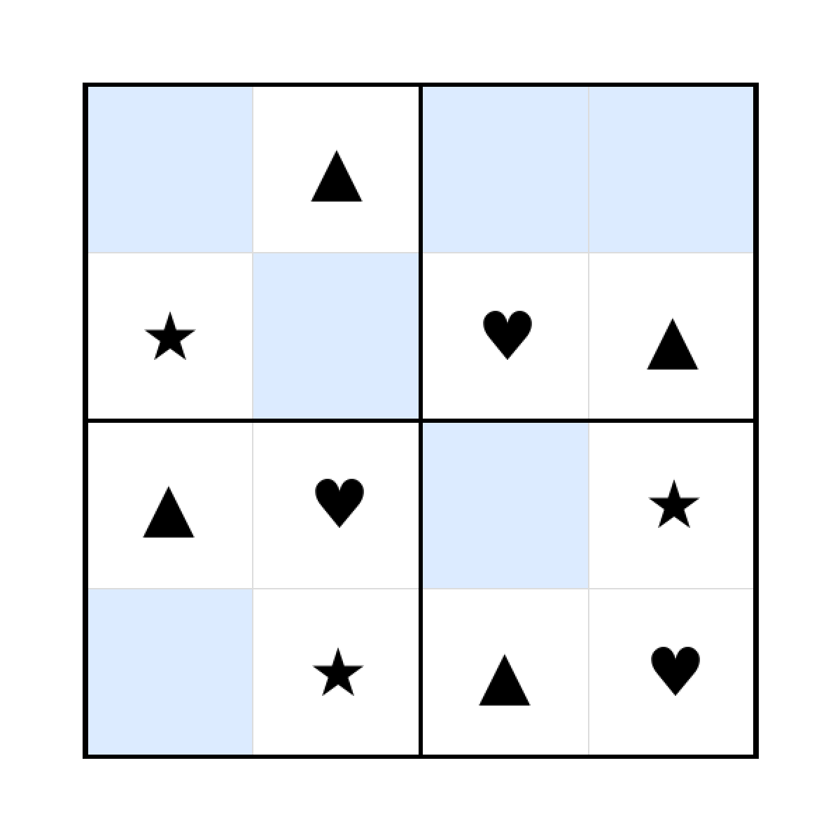 Sudoku-Rätsel Sudoku 4x4 (leicht) für Vorschule aus der Kategorie Sudoku - kostenlos ausdrucken