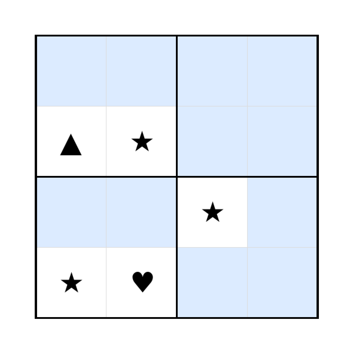 Sudoku-Rätsel Sudoku 4x4 (schwer) für Vorschule aus der Kategorie Sudoku - kostenlos ausdrucken