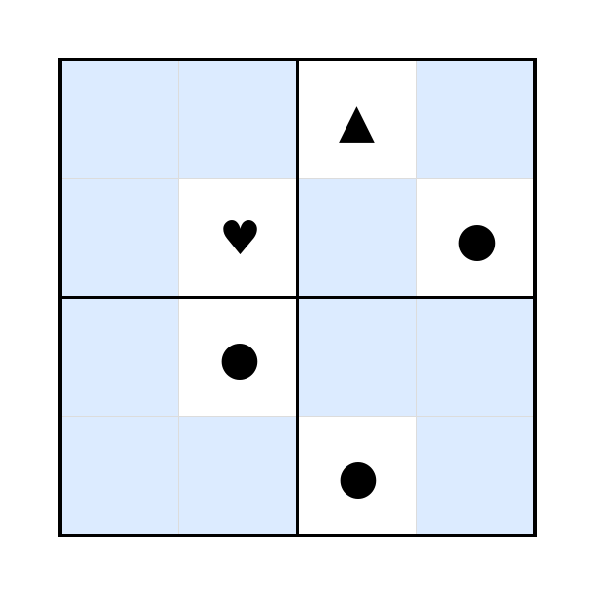 Sudoku-Rätsel Sudoku 4x4 (schwer) für Vorschule aus der Kategorie Sudoku - kostenlos ausdrucken